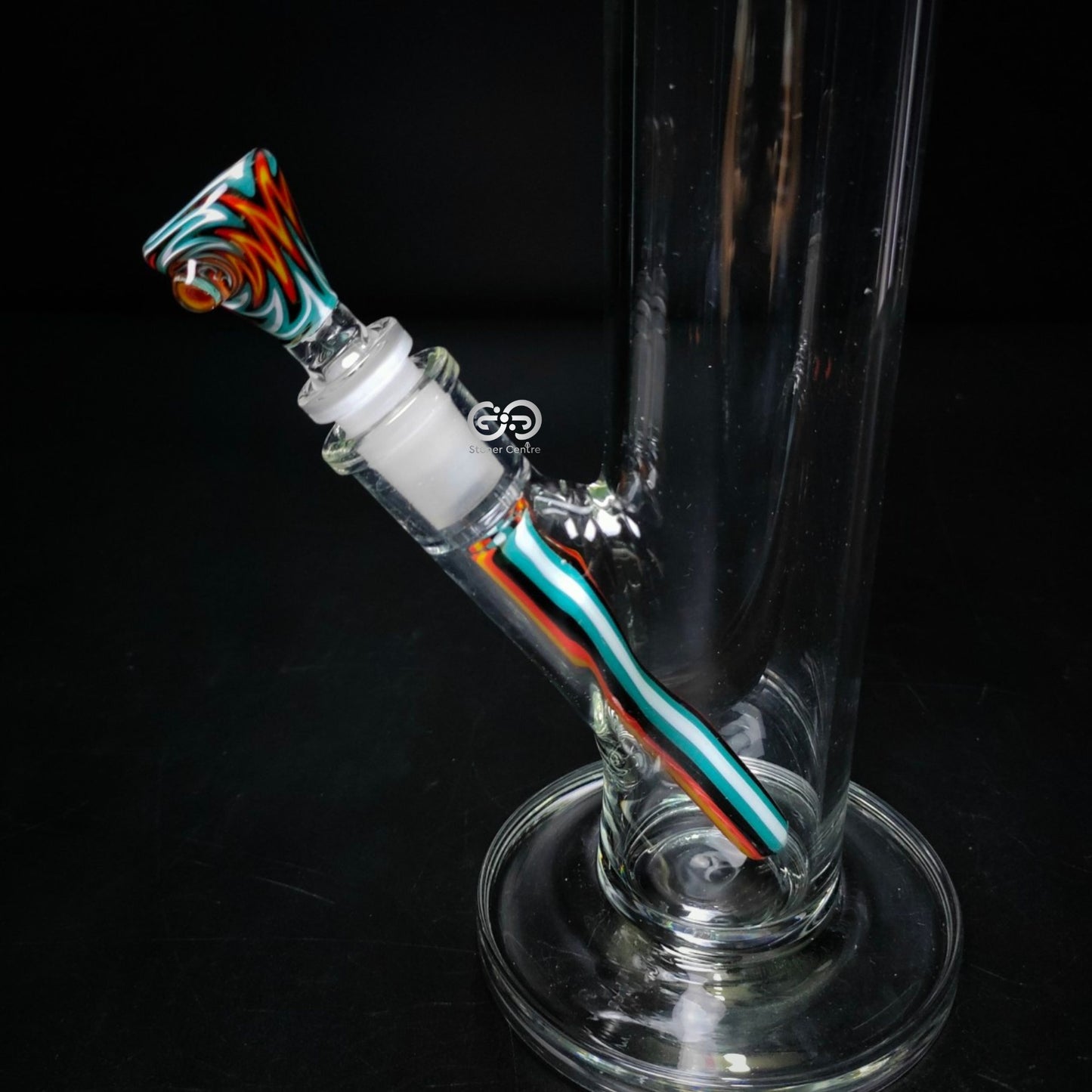 Glass Bong | WP526 BOHEMIAN STRAIGHT GLASS WITH COLORFUL TUBE & BOWL SET 18 INCH