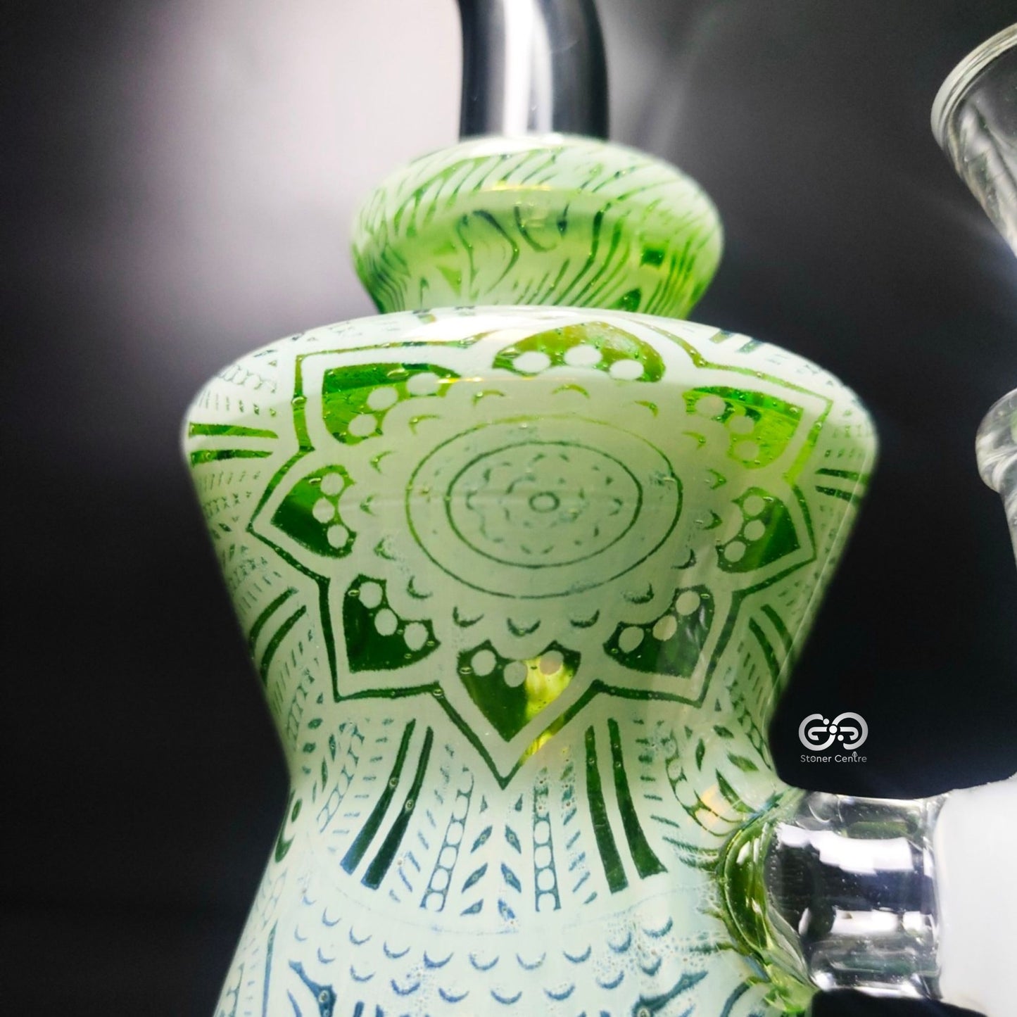 Glass Bong | GREEN LOTUS BEAKER JUICE BOX 9.5 INCH