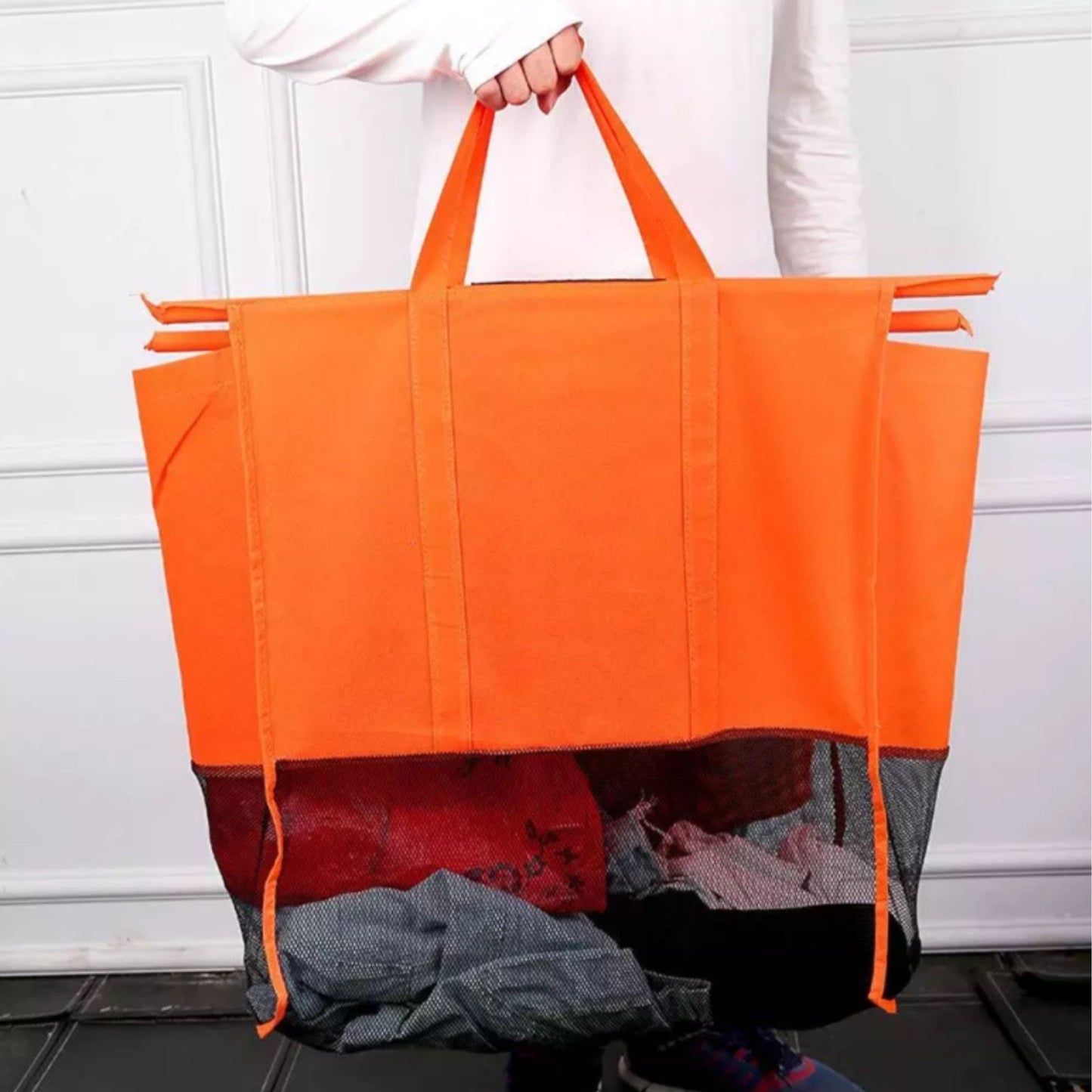 ถุงช้อปปิ้ง 4 ชิ้น/เซ็ต ถุงใส่รถเข็น ซุปเปอร์มาร์เก็ต สามารถนำมาใช้ใหม่ได้ พับได้ กระเป๋าถือ มีออฟชั่นกระเป๋าน้ำแข็ง