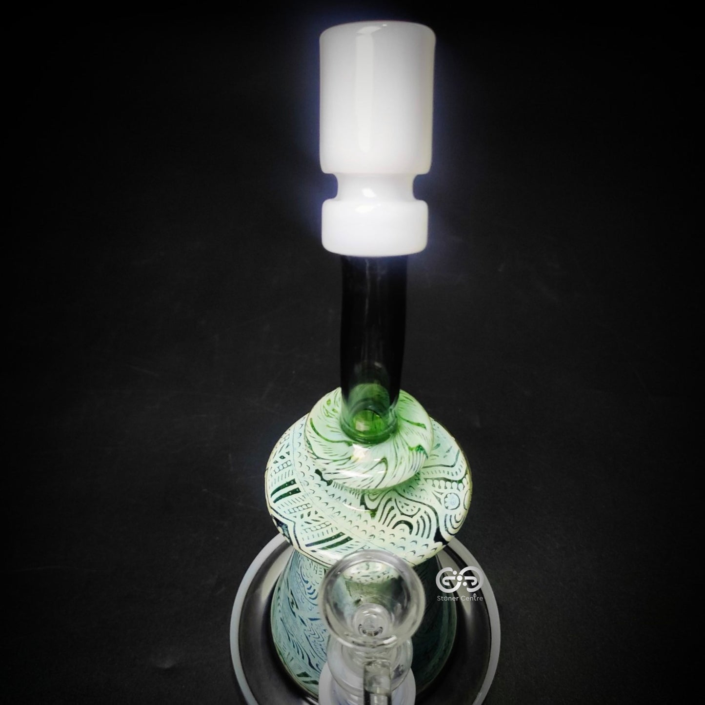 Glass Bong | GREEN LOTUS BEAKER JUICE BOX 9.5 INCH