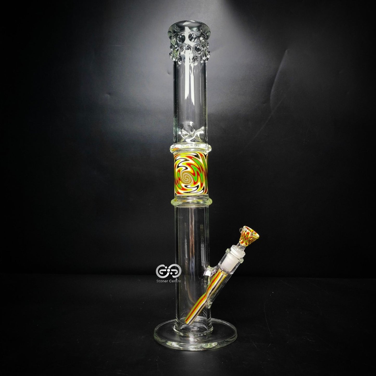 Glass Bong | WP526 BOHEMIAN STRAIGHT GLASS WITH COLORFUL TUBE & BOWL SET 18 INCH
