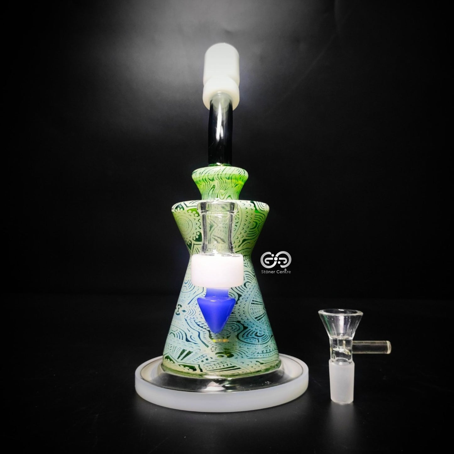 Glass Bong | GREEN LOTUS BEAKER JUICE BOX 9.5 INCH