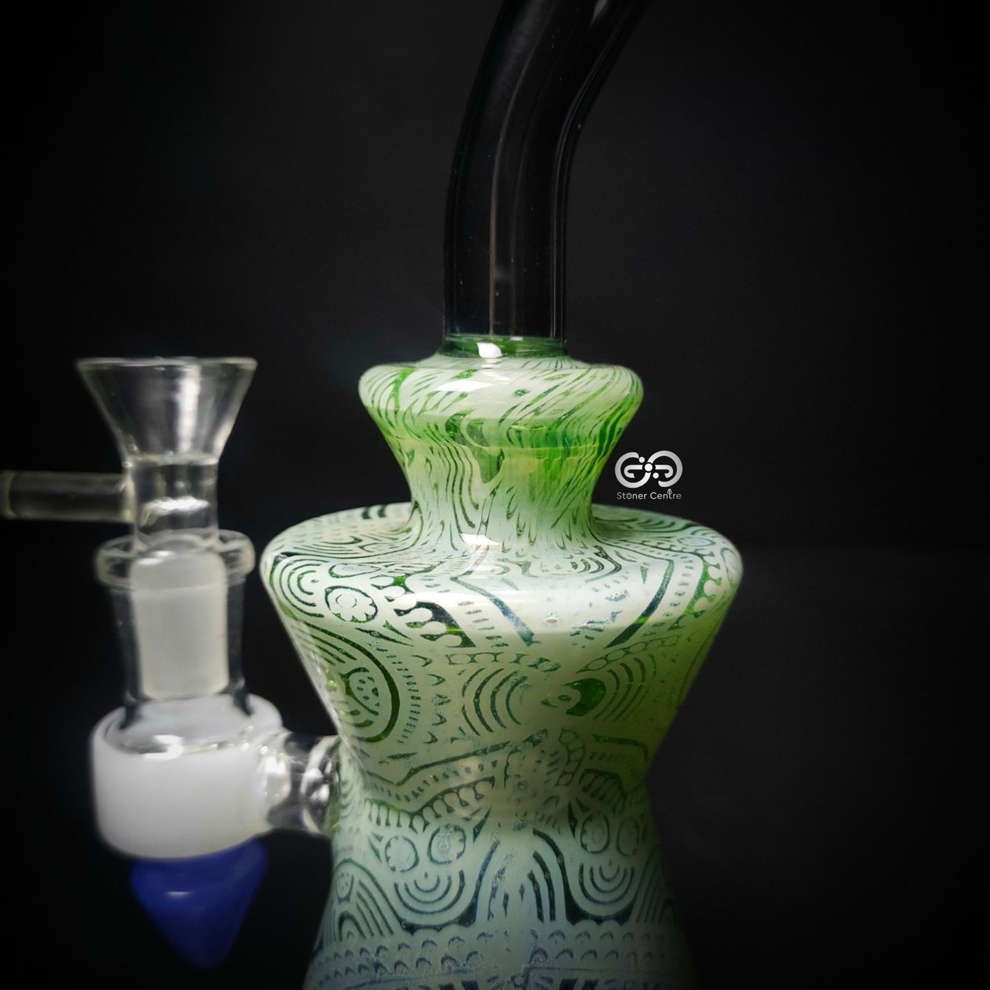 Glass Bong | GREEN LOTUS BEAKER JUICE BOX 9.5 INCH
