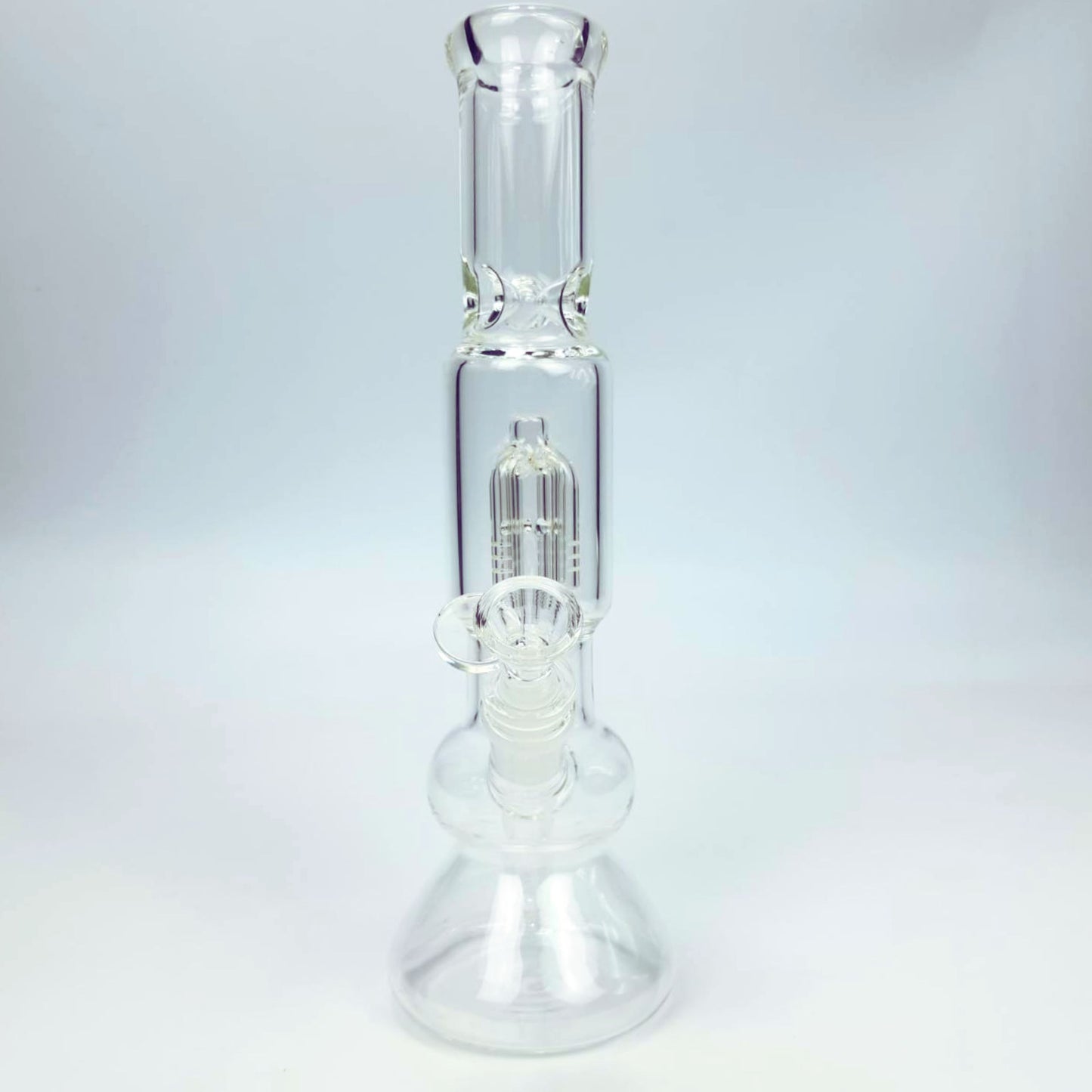 GLASS BONG | DOUBLE SPHERE BASE GLASS 14MM JOINT WITH 4 ARM PERC 12 INCH