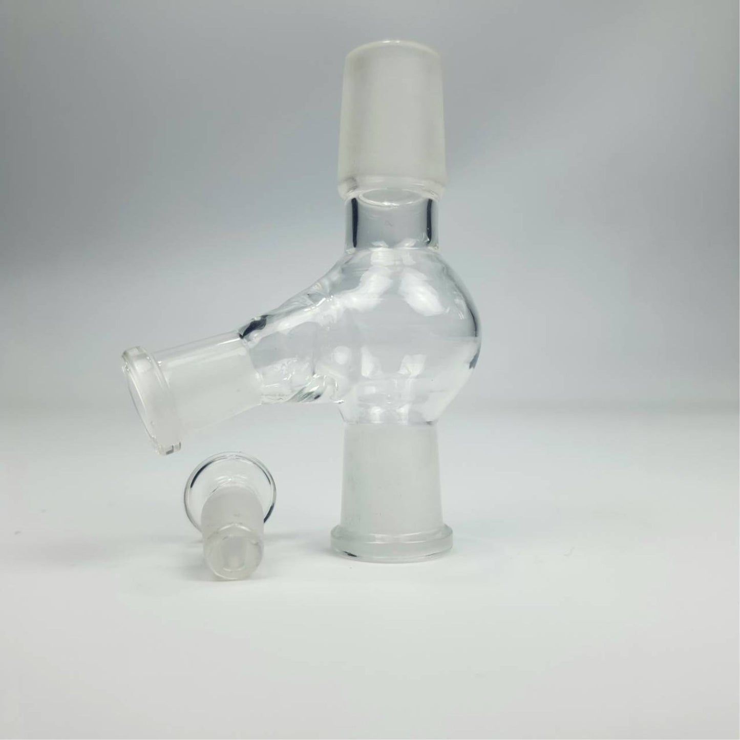 GLASS TUBE | GLASS BOWL 2FEMALE WITH LID 18MM IN / 14MM OUT & 14&18MM IN / 14MM OUT