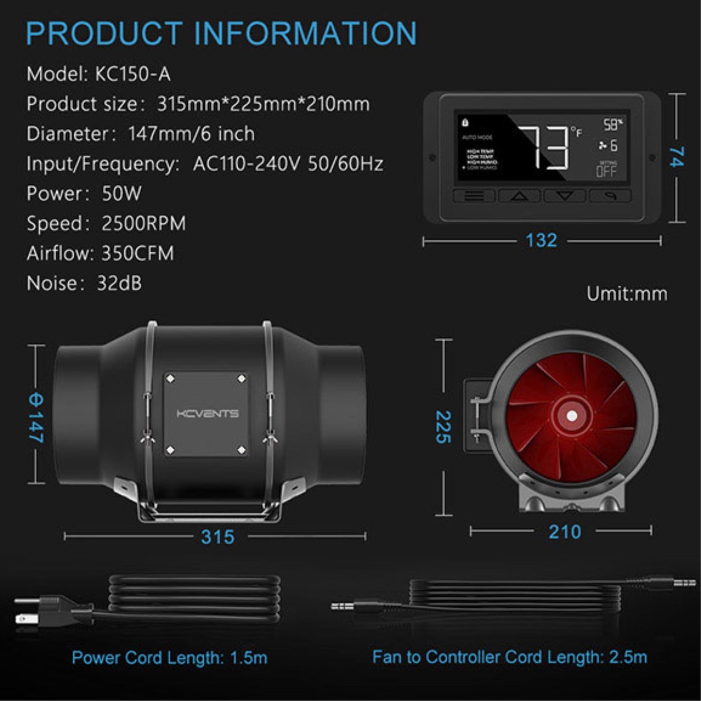 GROWING TOOLS | VTRONIC CK 150MM - 6 INCH : BLACK
