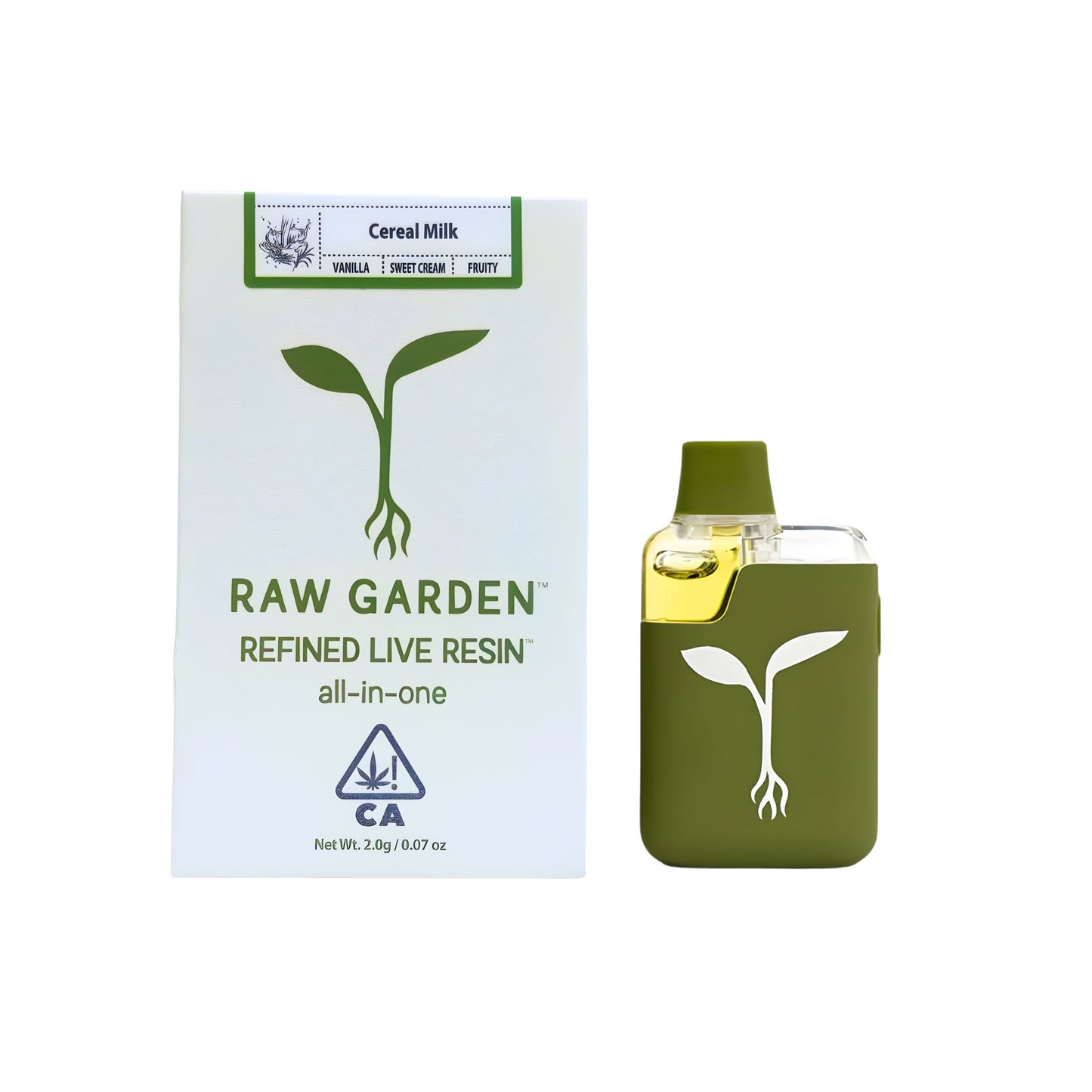 RAW GARDEN - REFINED LIVE RESIN ALL-IN-ONE 2.0ML | CEREAL MILK : HYBRID