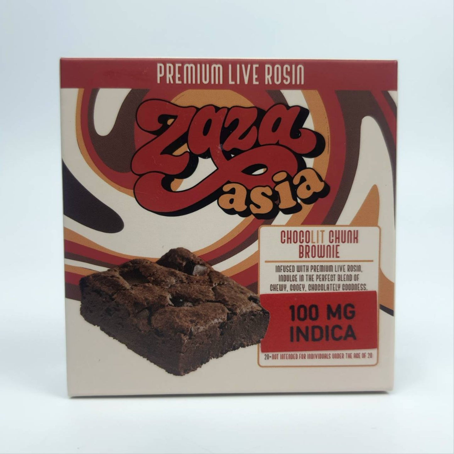 ZAZA ASIA | PREMIUM LIVE ROSIN CHOCOLIT CHUNK BROWNIE - INDICA | 100MG THC/PIECE