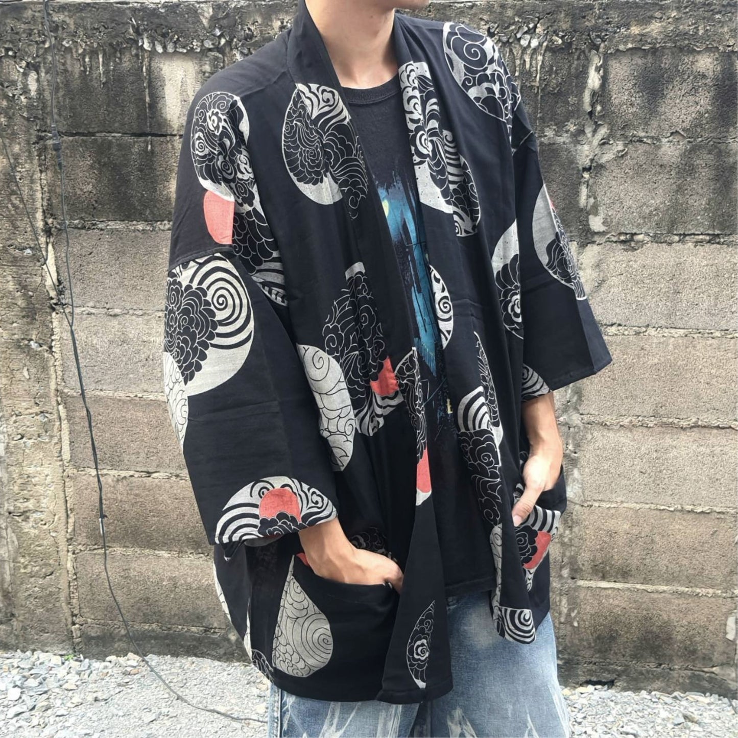 RAK MAE รักแม่ | COMFY KIMONO COTTON ROBE - THE GREAT RED NATURE (FREESIZE)