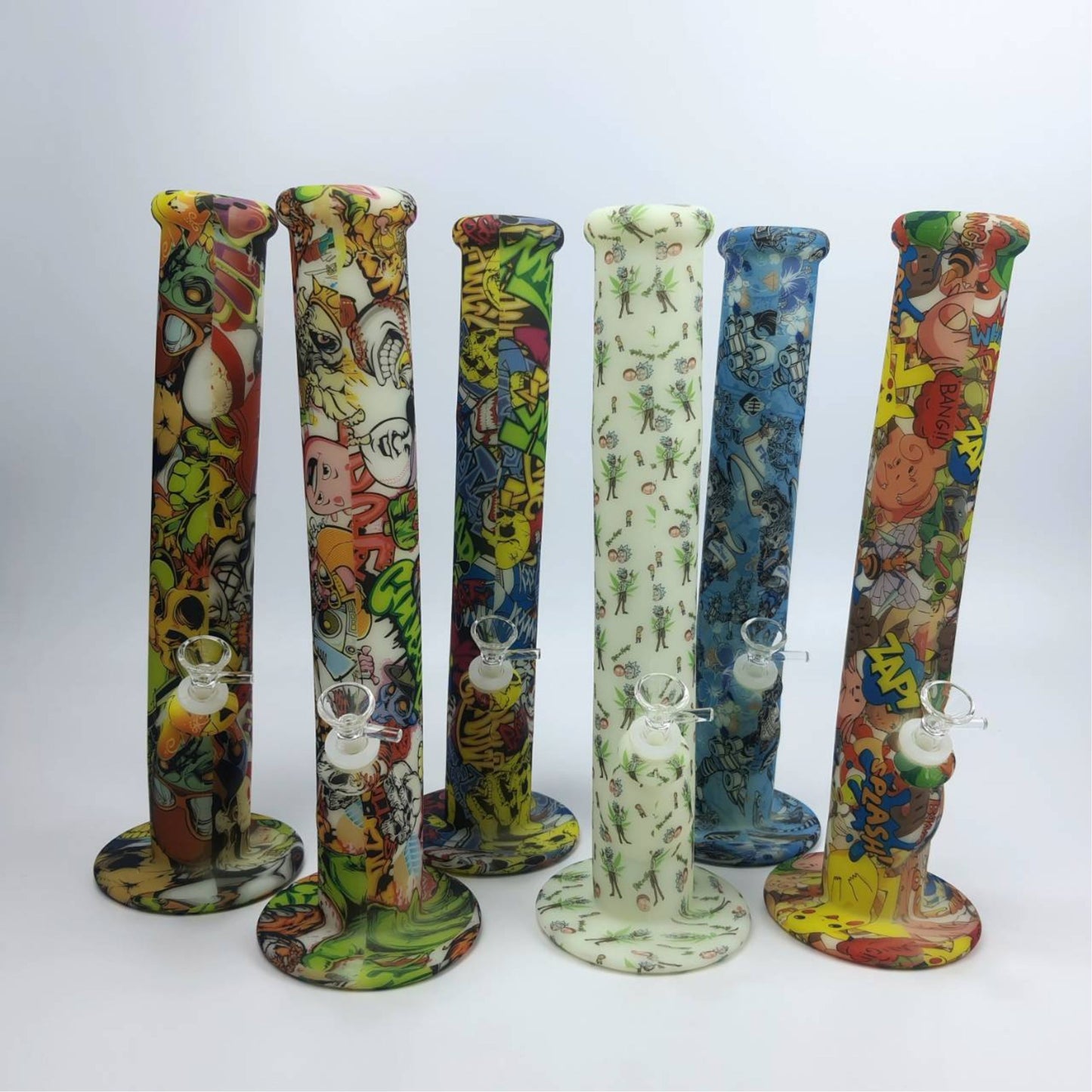 Glass Bong | GLOW IN THE DARK SILICONE STRAIGHT 14 INCH - SILICONE UNBERAKABLE BONG