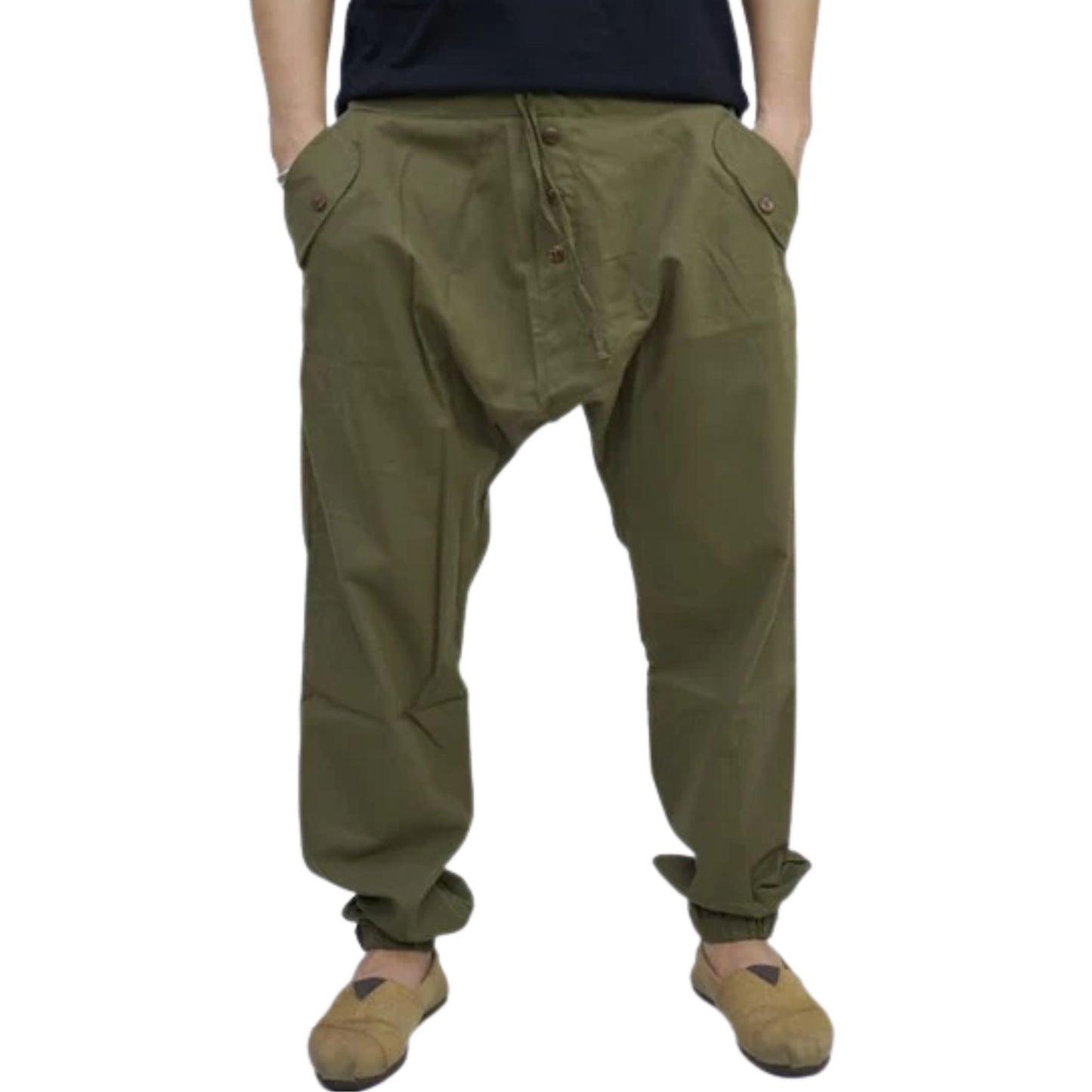RAK MAE รักแม่ | COMFY CITY COTTON JOGGER PANTS - OLIVE GREEN (REGULAR SIZE)
