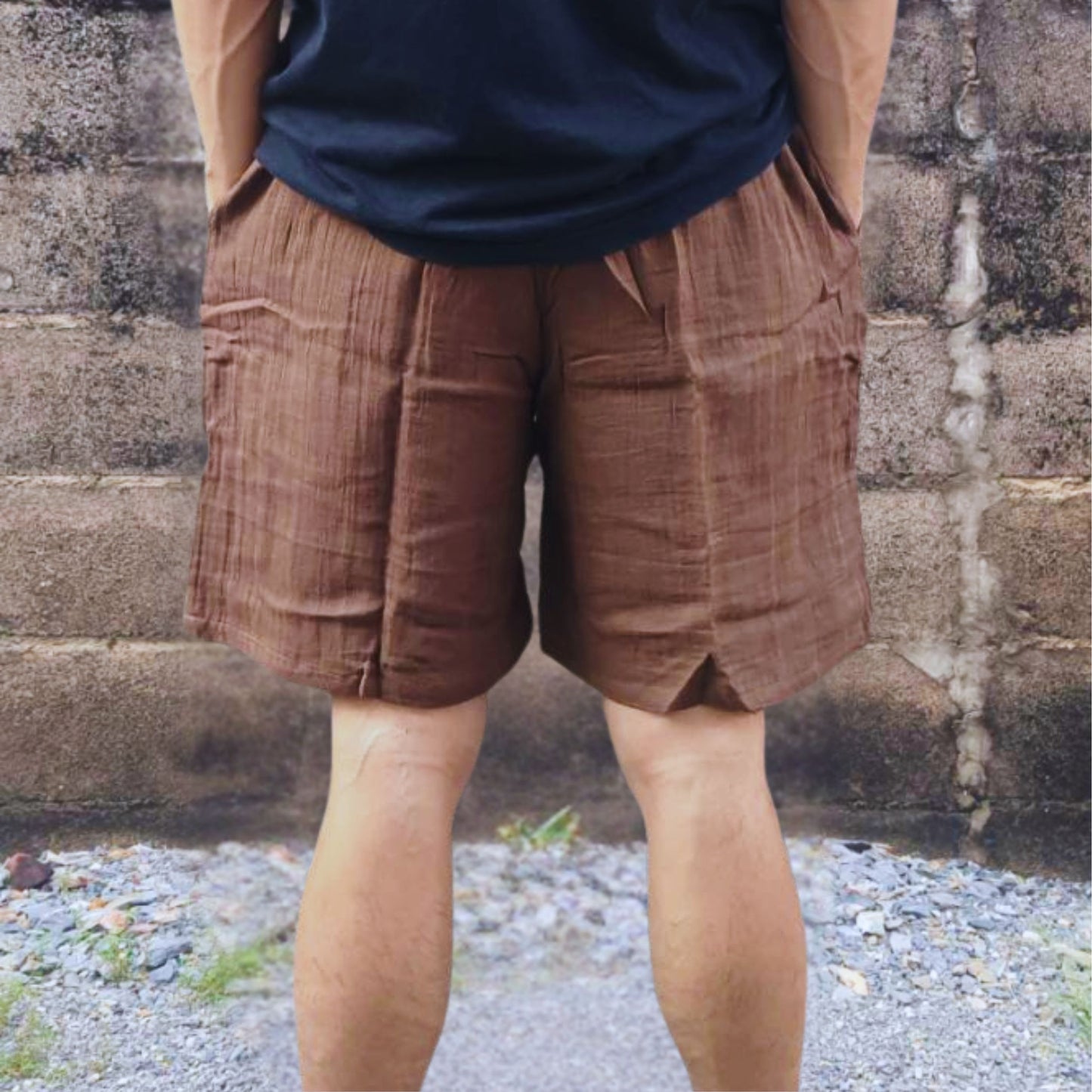 RAK MAE รักแม่ | COMFY COTTON CLASSIC SHORTS - EARTH BROWN (REGULAR SIZE)
