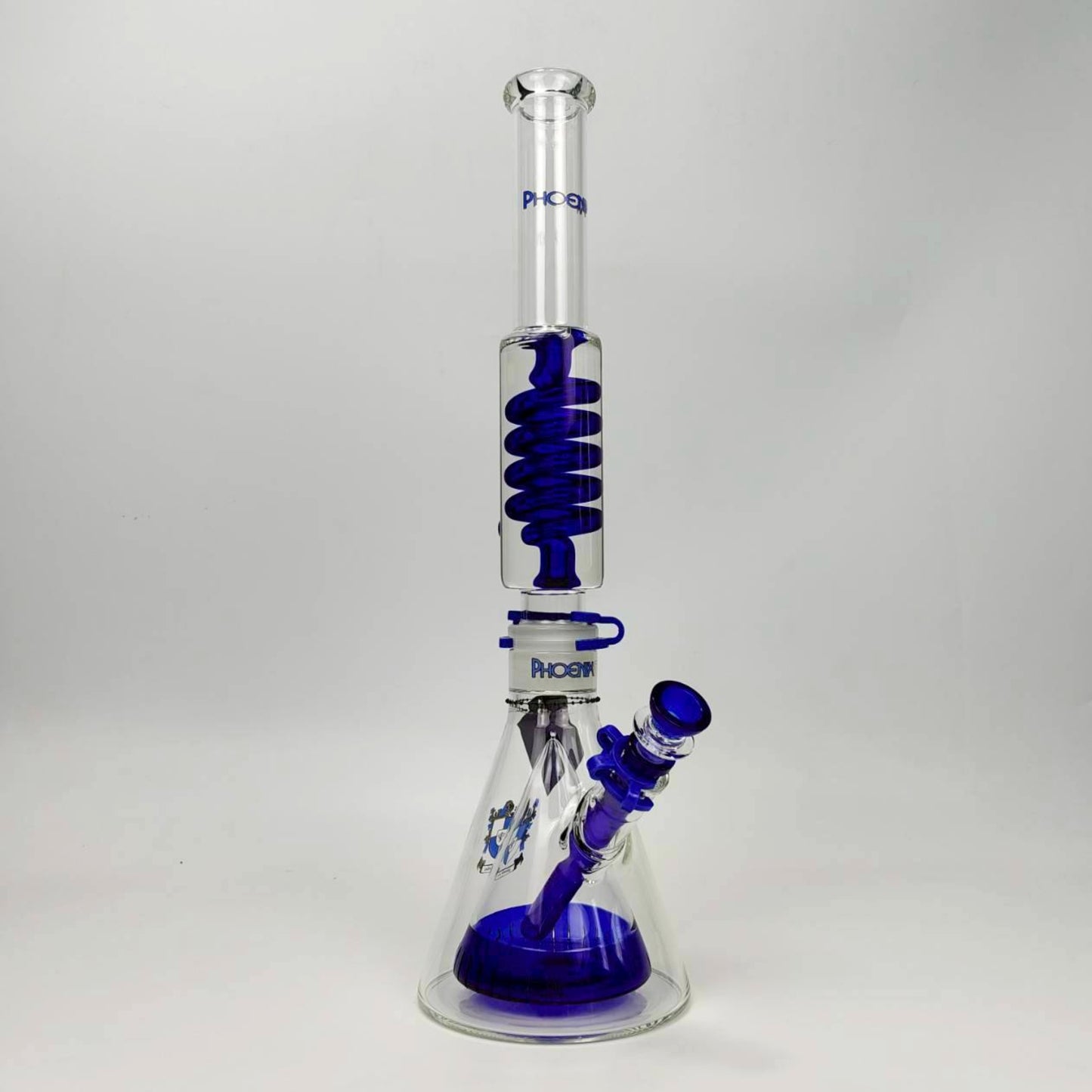 Glass Bong | Phoenix Double Walled Beaker Lego 18 Inch with Freezable Coil