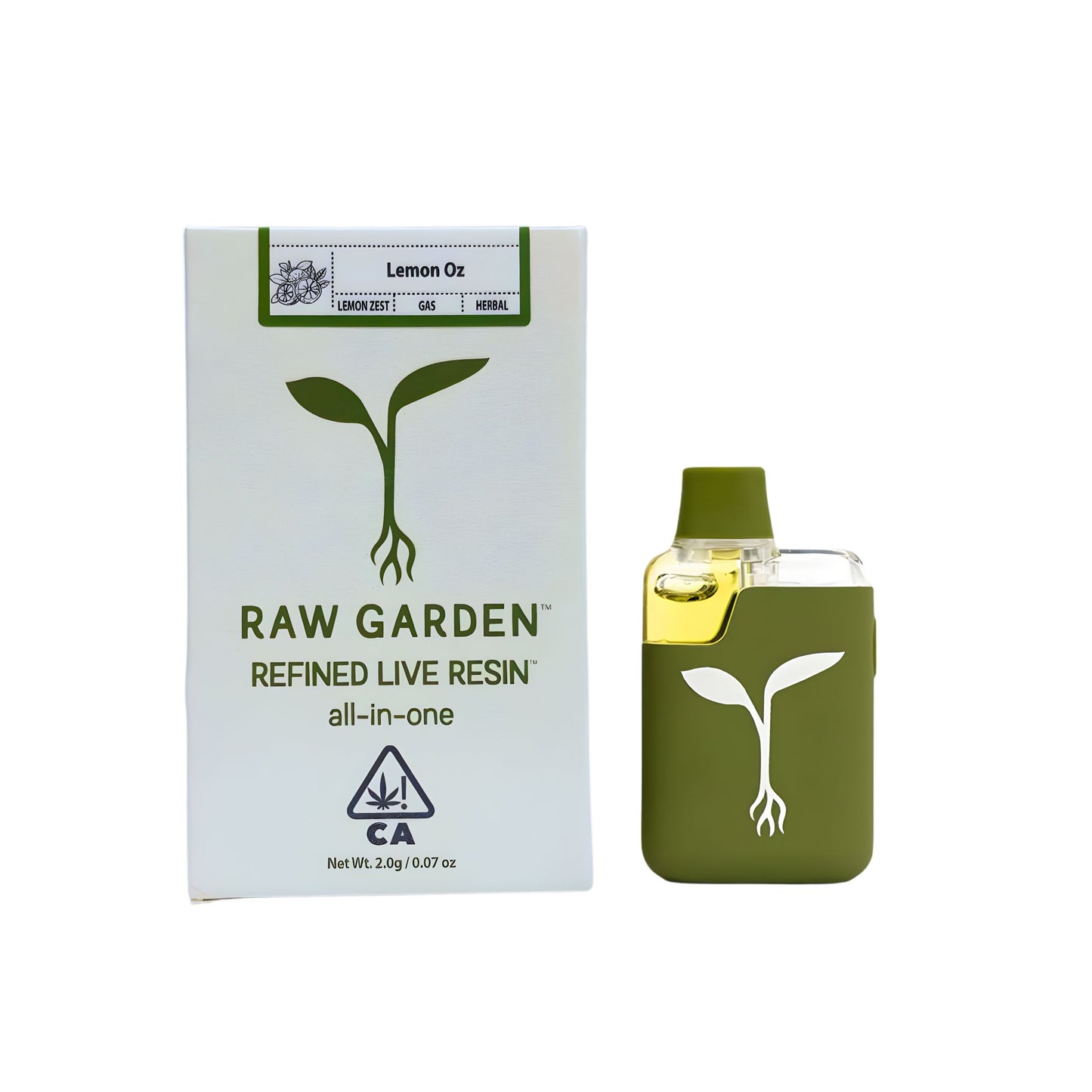RAW GARDEN - REFINED LIVE RESIN ALL-IN-ONE 2.0ML | LEMON OZ : SATIVA