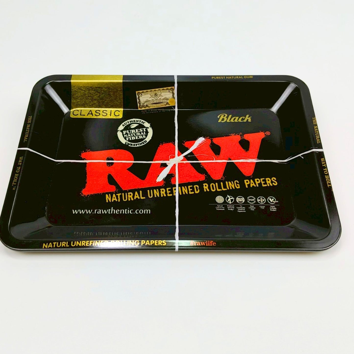 TRAY | RAW - BLACK METAL ROLLING TRAY SIZE : 12.5X18 CM