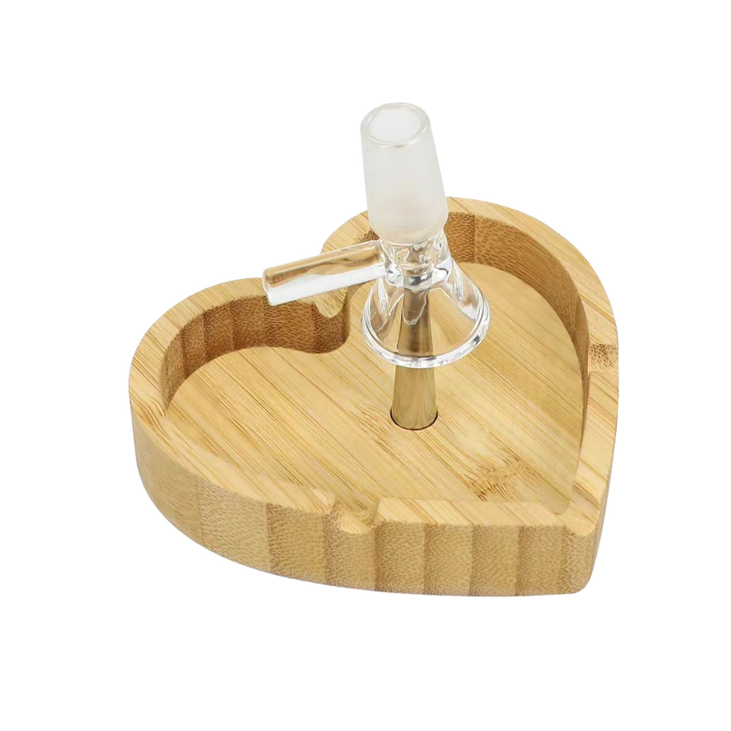 TRAY | HEART SHAPE WOODEN ASHTRAY | 10x9.5x2 CM.