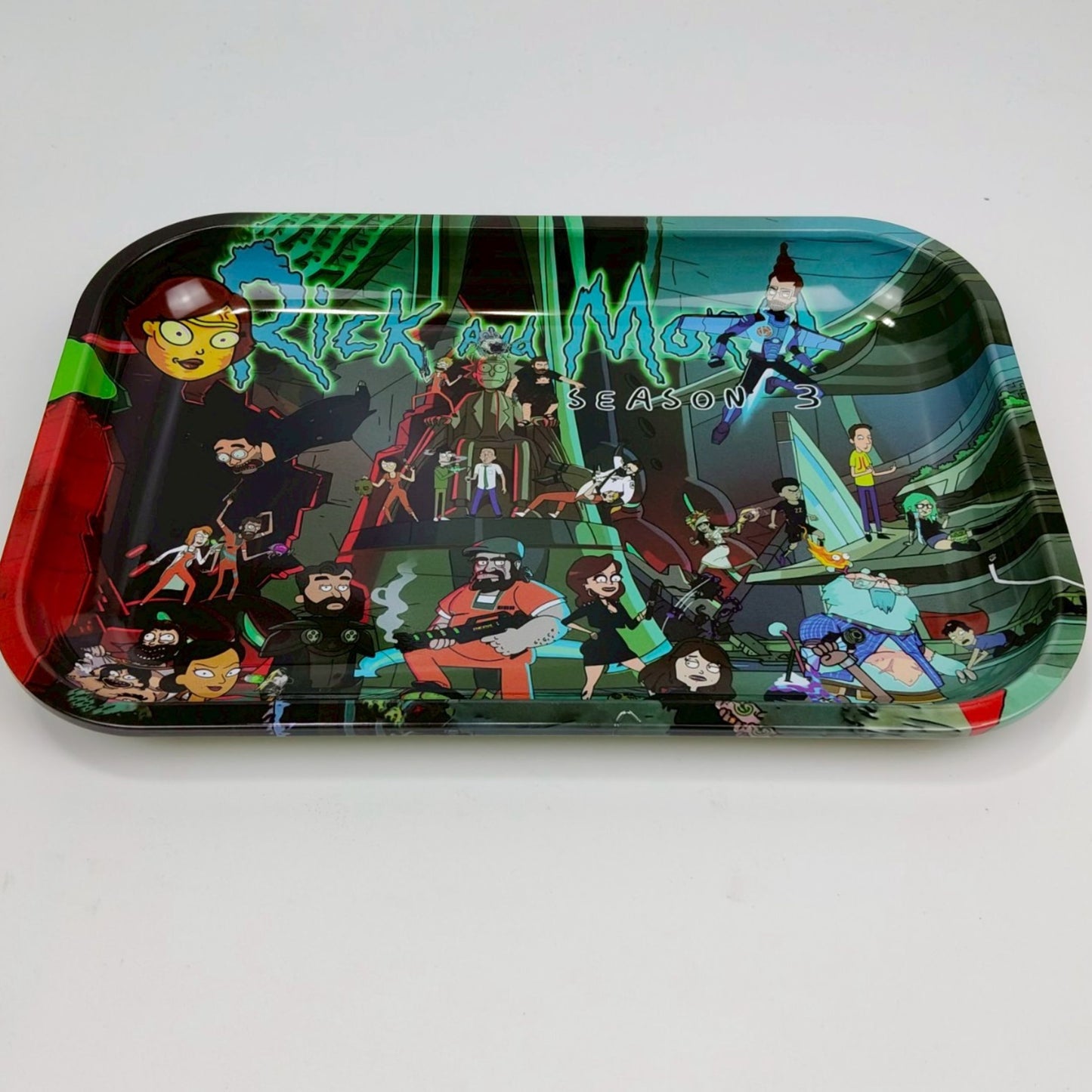 TRAY | RICK & MORTY SEASON 3 METAL ROLLING TRAY SIZE : 19X28.5 CM