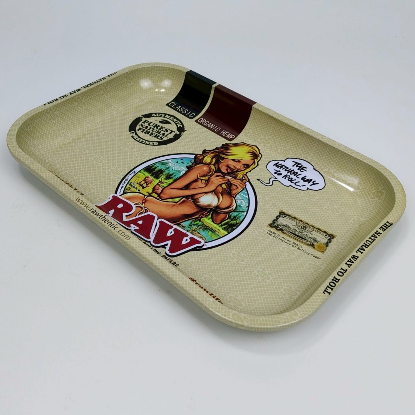 TRAY | RAW - BIKINI GIRL METAL ROLLING TRAY SIZE : 19X28.5 CM