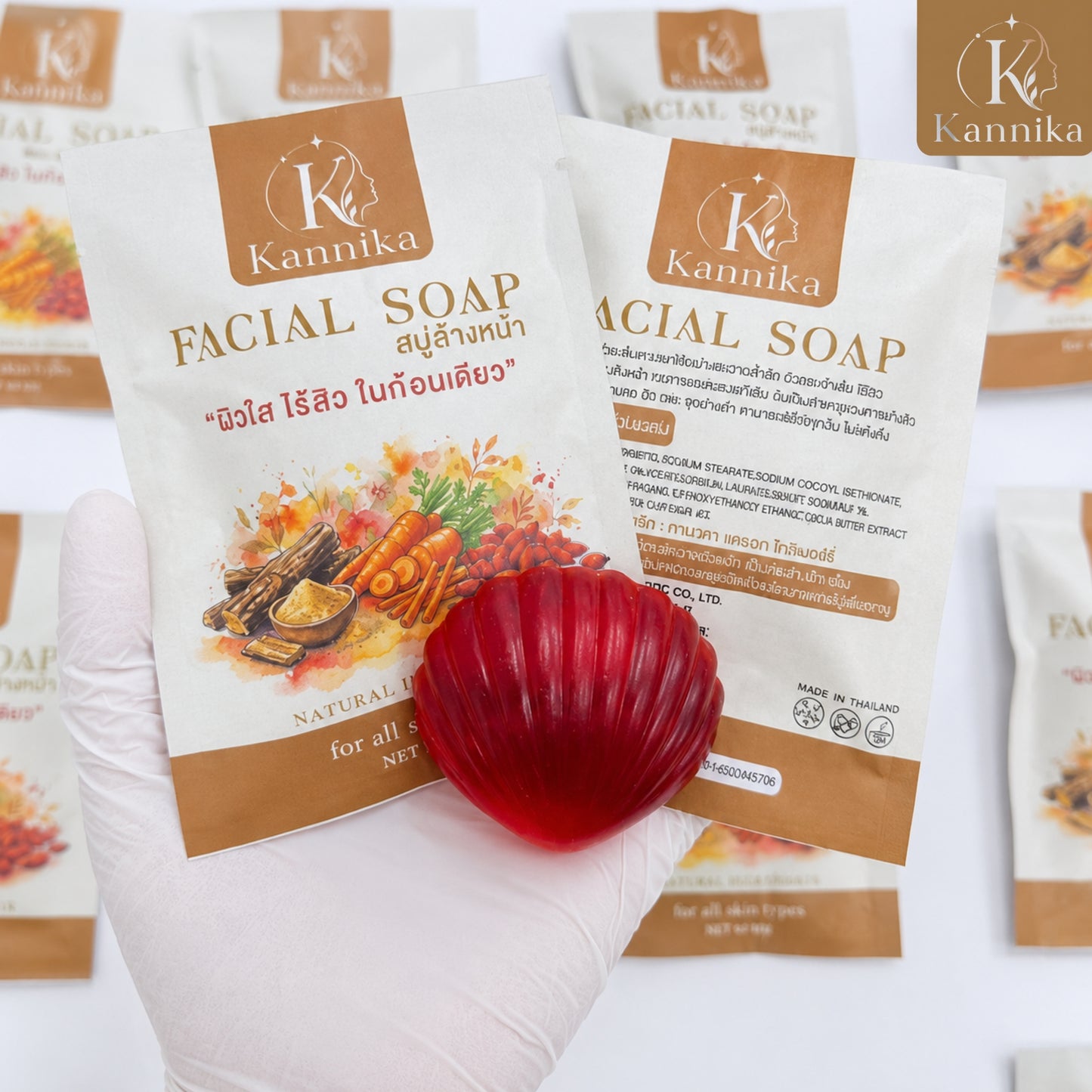 Kannika Facial Soap สบู่ล้างหน้า ผิวใส ไร้สิว ในก้อนเดียว