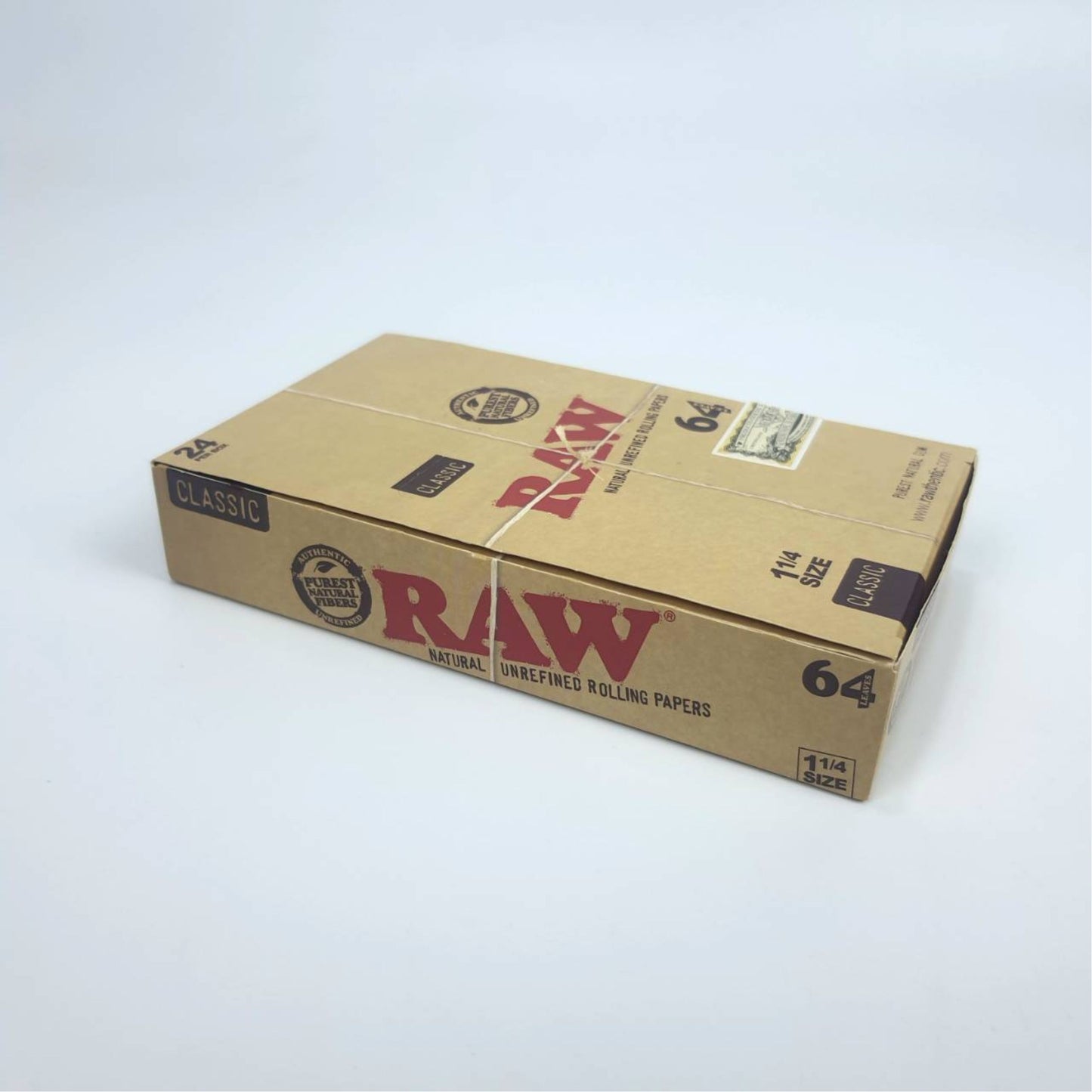 ROLLING PAPER | RAW CLASSIC 1 ¼" (64 LEAVES / BOOKLET | 24 BOOKLETS / BOX)