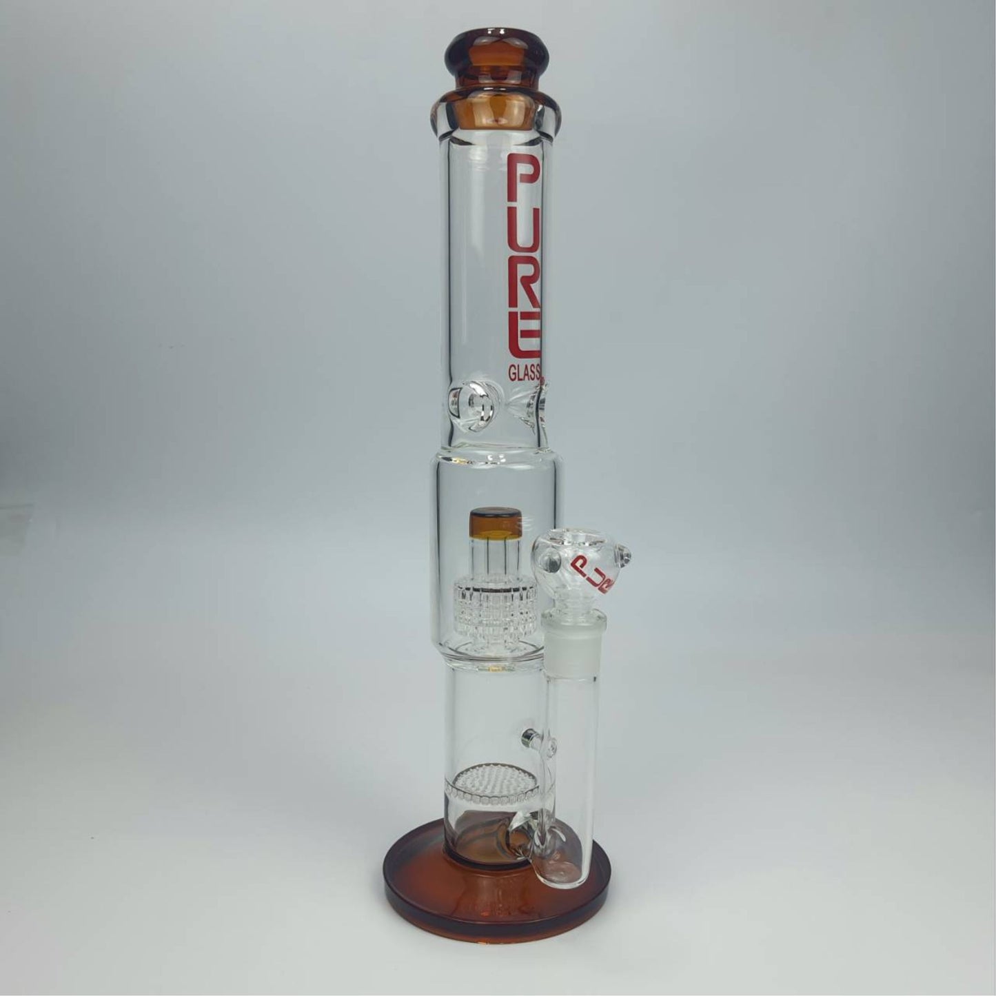 Glass Bong | PURE STRAIGHT DOUBLE PERCCOLATORS 15.5 INCH