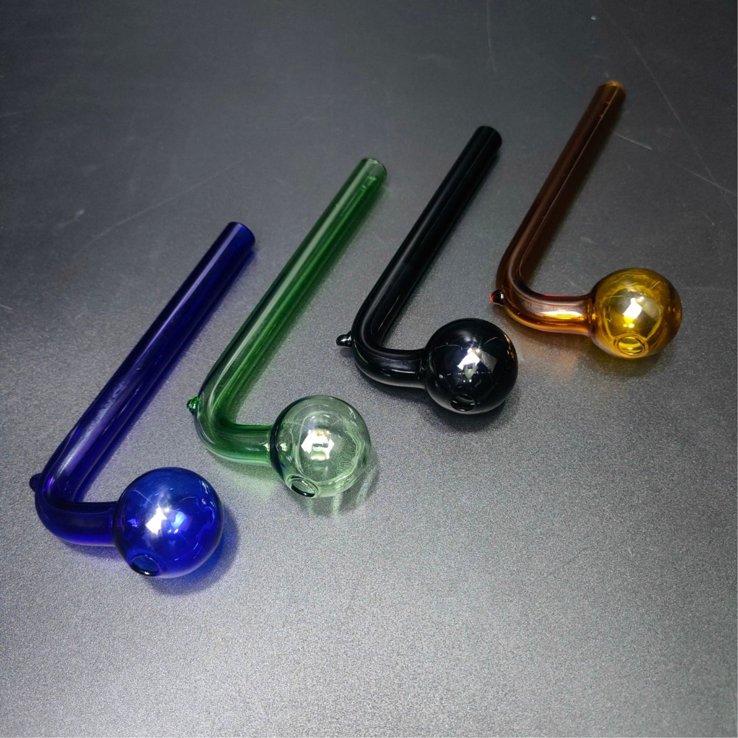 PIPE | CURVED OIL BURNER HANDPIPE GLASS PIPE FOR WAX 5 INCH