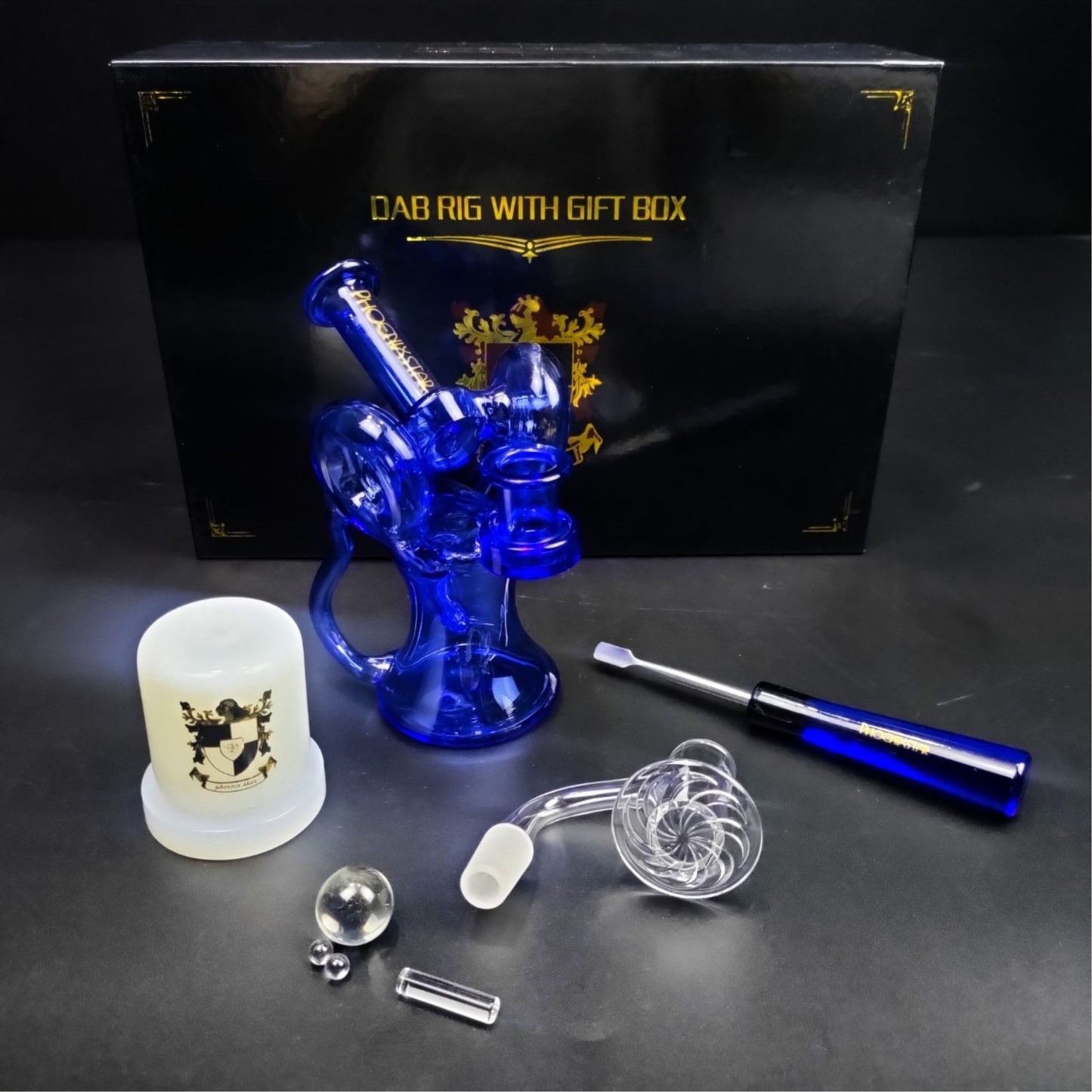 Glass Bong | 7 Pcs Recycler Portable Oil Rig Set Full