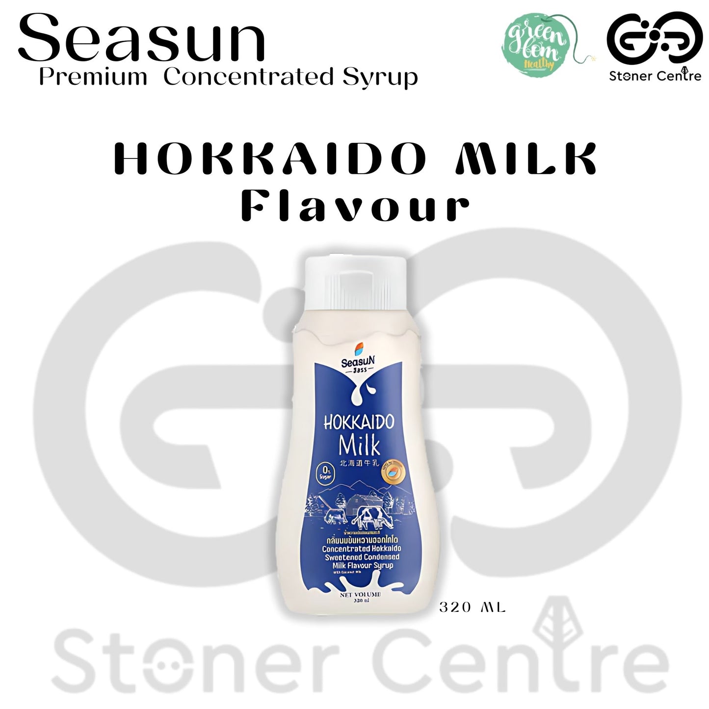 Seasun Premium Concentrated Syrup - Hokkaido Milk | "กลิ่นนมฮอกไกโด" สีสรรไซรัป น้ำหวานเข้มข้นพรีเมี่ยม น้ำตาล 0% KETO