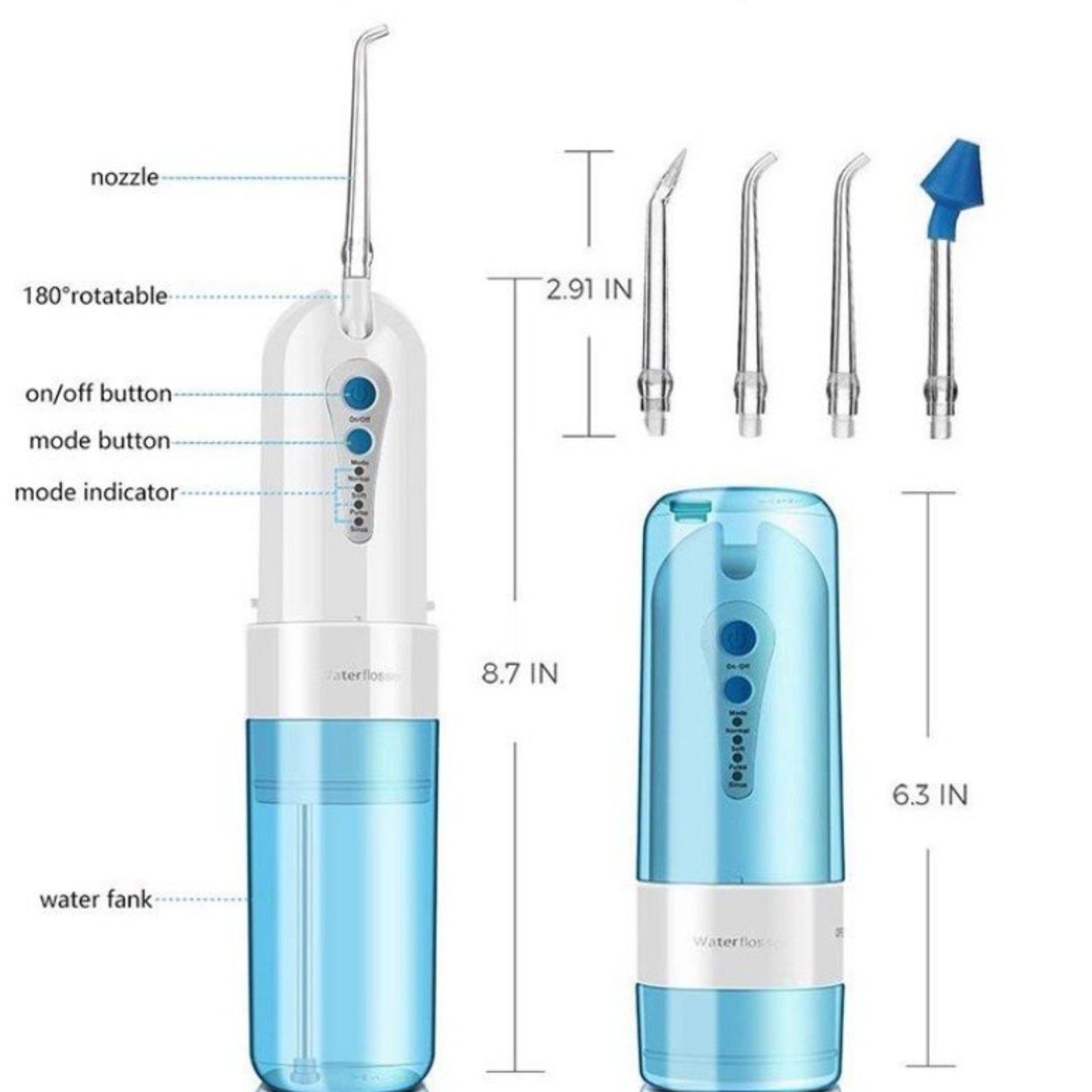 WATER FLOSSER | IPX7 WATERPROOF V.1 PORTABLE ORAL IRRIGATOR