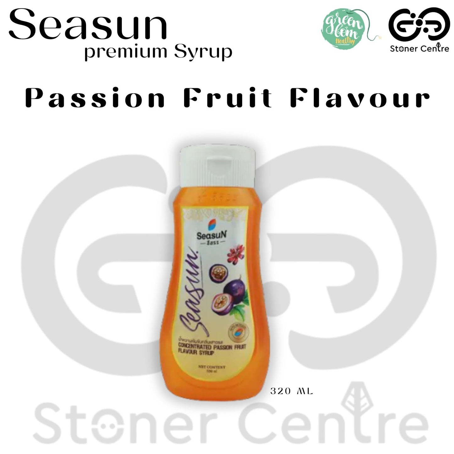 Seasun Premium Concentrated Syrup - Passion Fruit | "กลิ่นเสารส" สีสรรไซรัป น้ำหวานเข้มข้นพรีเมี่ยม น้ำตาล 0% KETO