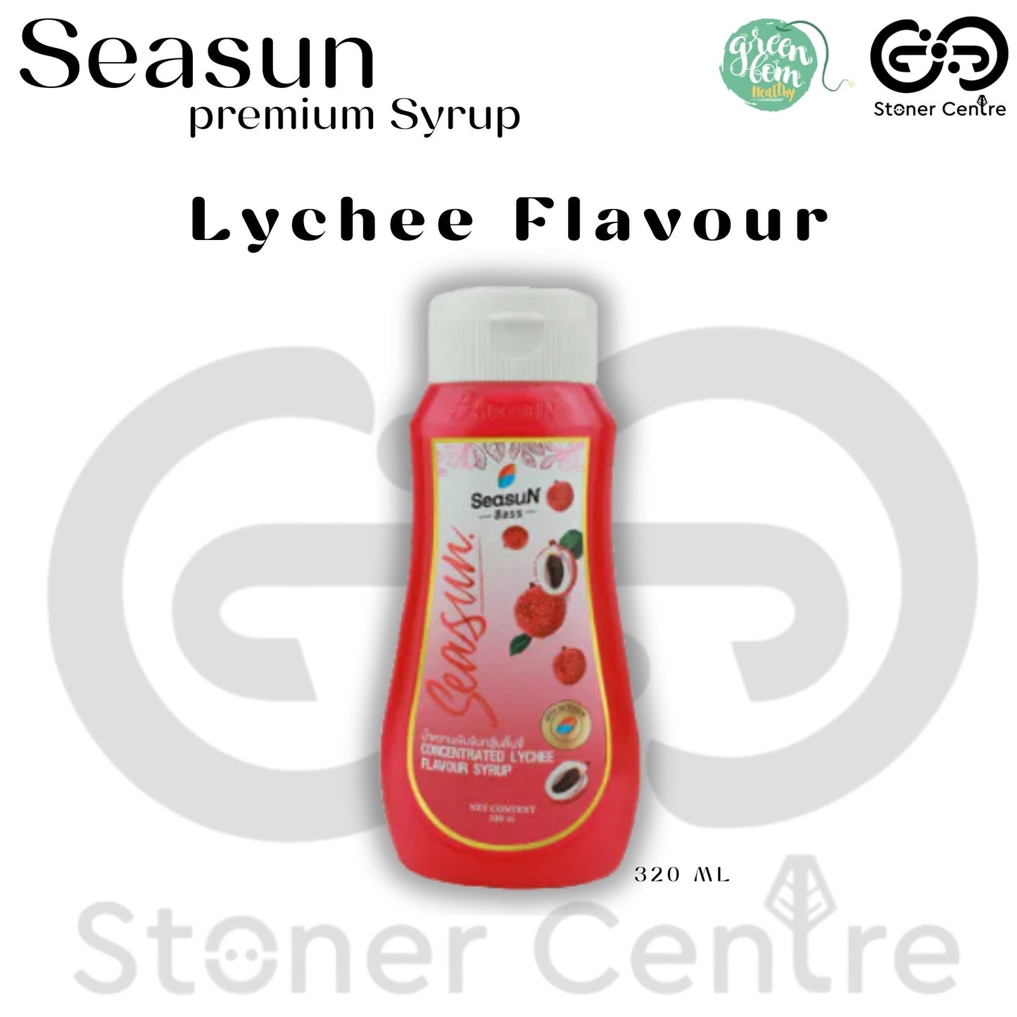 Seasun Premium Concentrated Syrup - Lychee | "กลิ่นลิ้นจี่" สีสรรไซรัป น้ำหวานเข้มข้นพรีเมี่ยม น้ำตาล 0% KETO