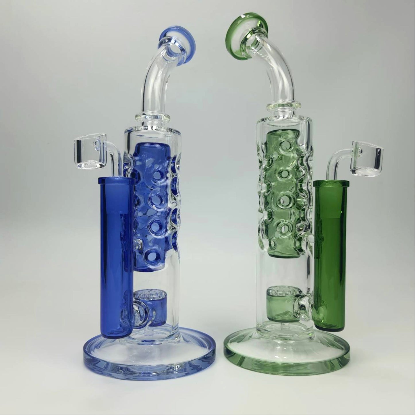 GLASS BONG | THE MAGICIANS RIG 13 INCH WITH HONEYCOMB & 24 HOLE - EXOSKELETON FAB PERC