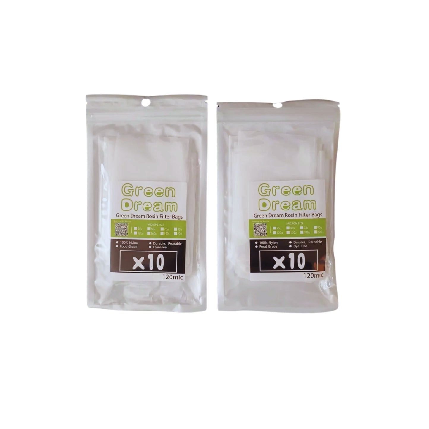 ROSIN BAGS | GREEN DREAM 4x4 INCH ROSIN BAGS SIZE 120 MICRON | 10 PIECES