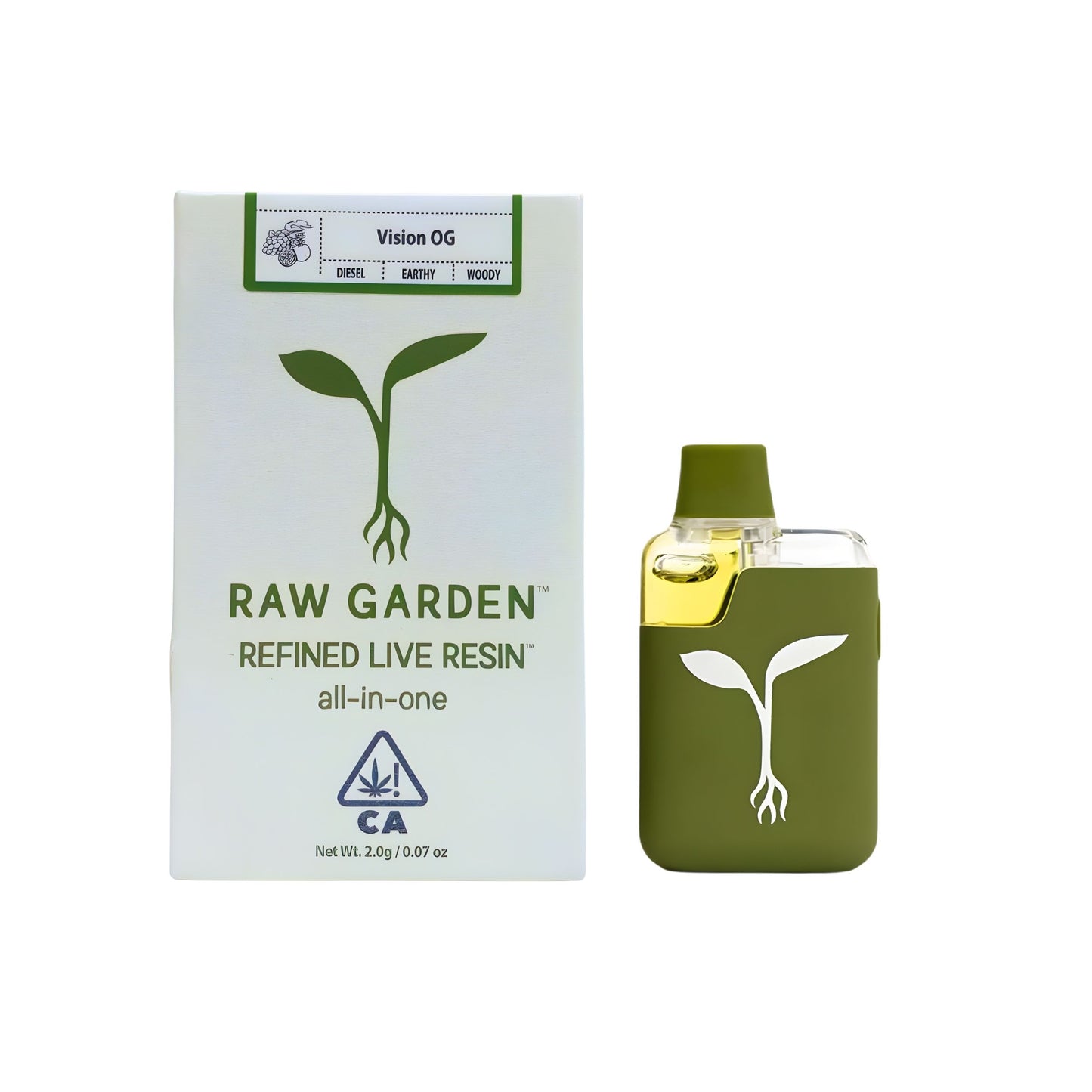 RAW GARDEN - REFINED LIVE RESIN ALL-IN-ONE 2.0ML | VISION OG : HYBRID