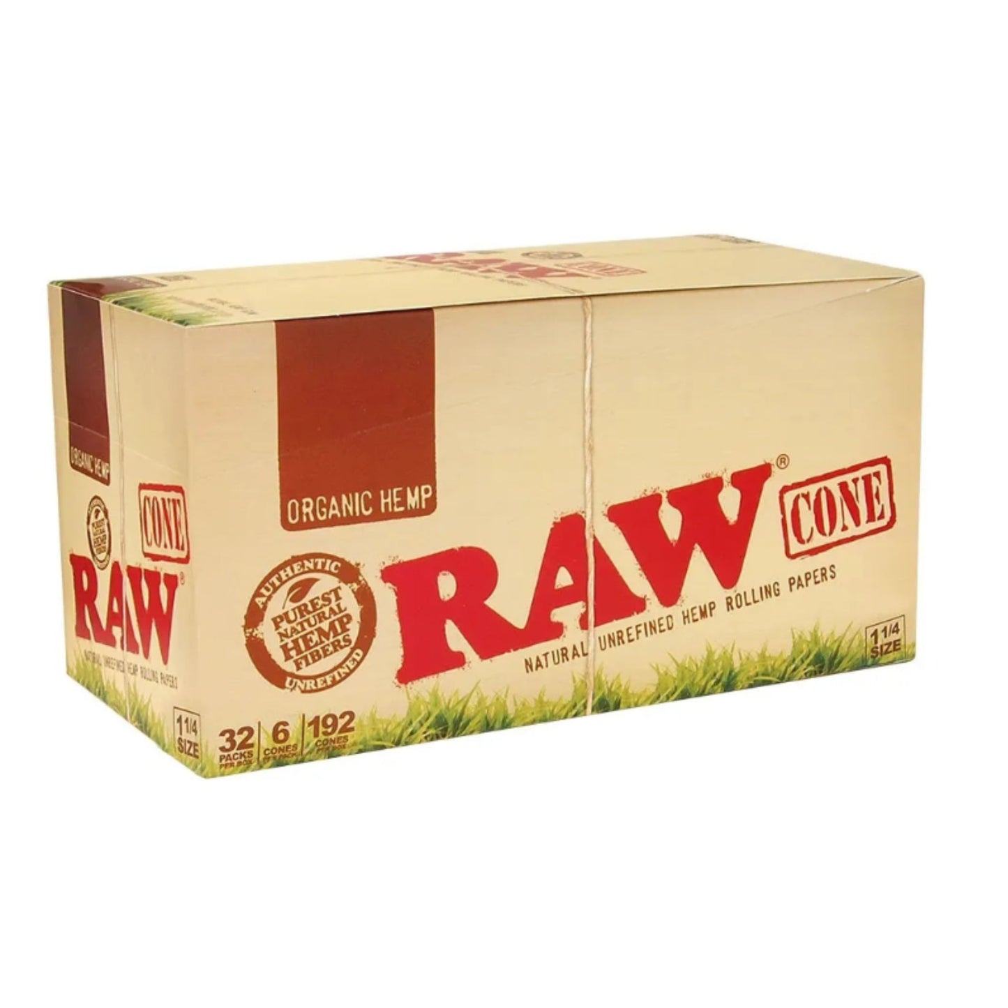 ROLLING PAPER | RAW ORGANIC HEMP PRE-ROLLED CONE 1 1/4 INCH