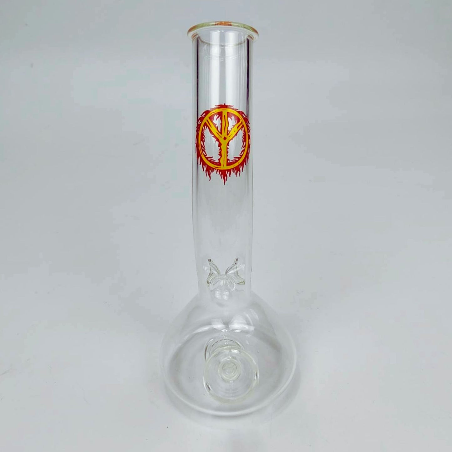 GLASS BONG | PEACE BENDED NECK BEAKER GLASS BONG 8.5 INCH 4MM THICKNESS