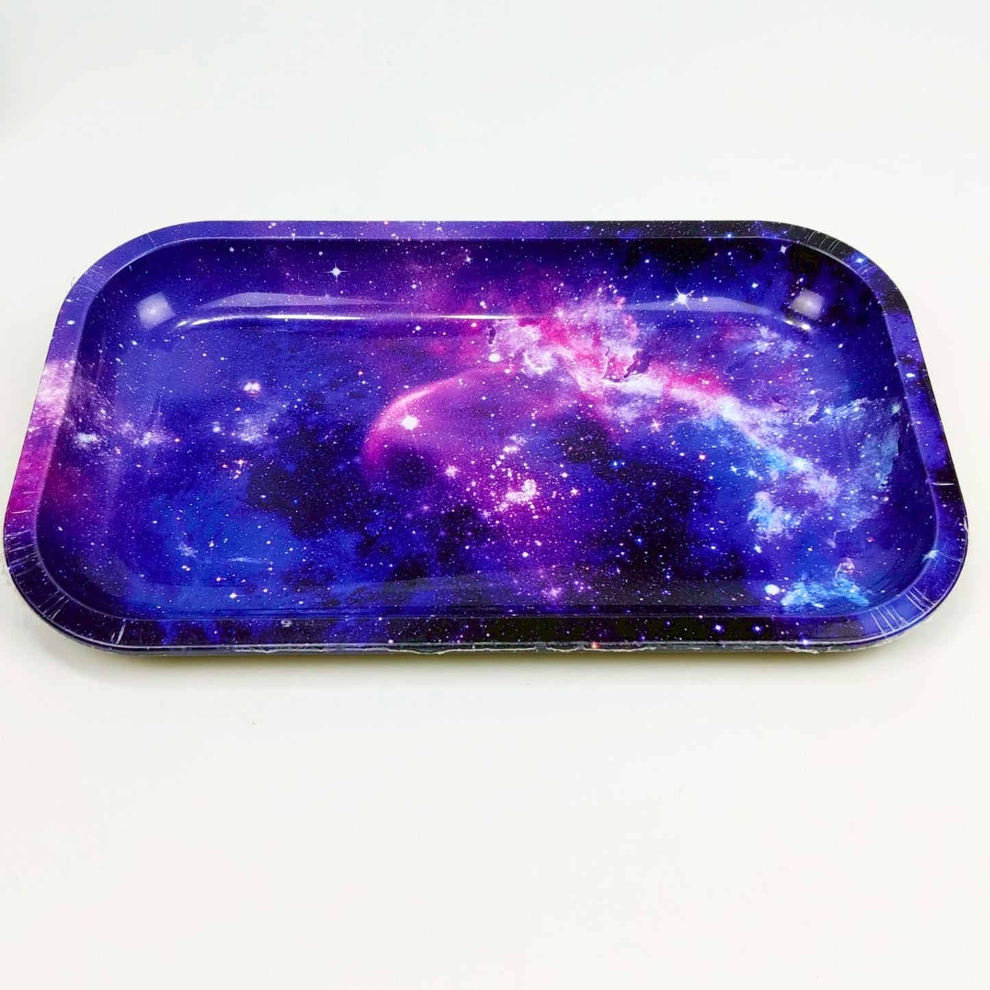 TRAY | GALAXY PSYCHEDELIC PURPLE METAL ROLLING TRAY SIZE : 27.5X16 CM