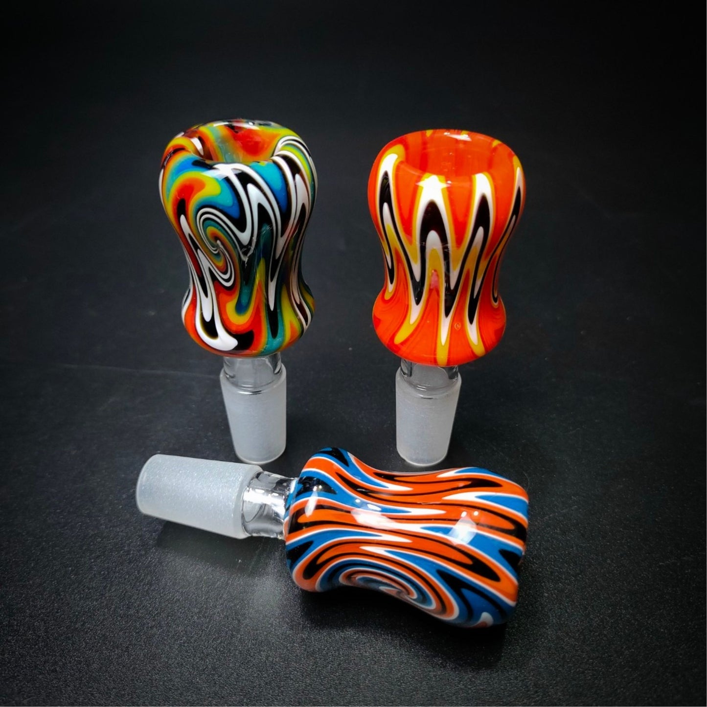 GLASS BOWL | PSYCHEDELIC BARBERSHOP LIGHT BOWL 14 MM