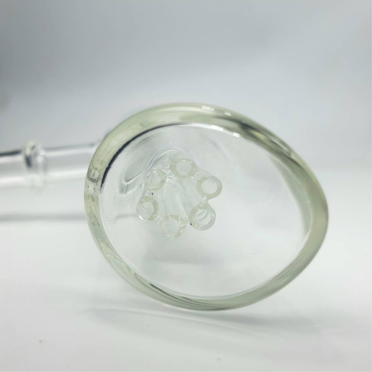 PIPE | GLASS BUBBLER HAMMER PIPE OPEN END 18MM WITH 6 - ARM PERCOLATOR