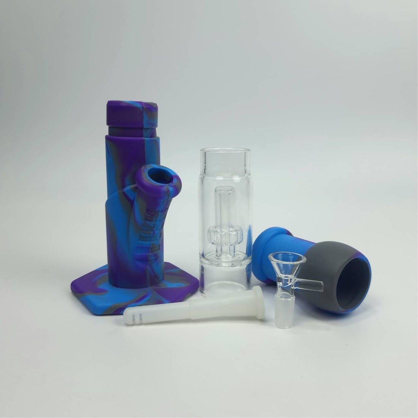 Glass Bong | SILICONE BONG WITH GLASS FILTER PERCOLATOR 14 INCH