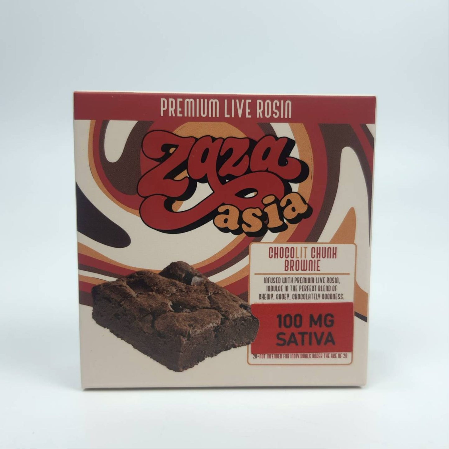 ZAZA ASIA | PREMIUM LIVE ROSIN CHOCOLIT CHUNK BROWNIE - SATIVA | 100MG THC/PIECE