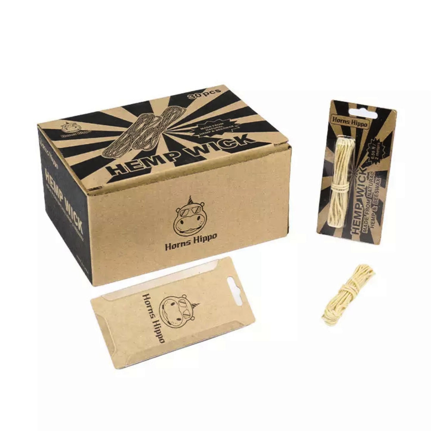 LIGHTER | HORNS HIPPO HEMP WICK  1 SET - 5 PIECES ( LENGTH 10 METERS)