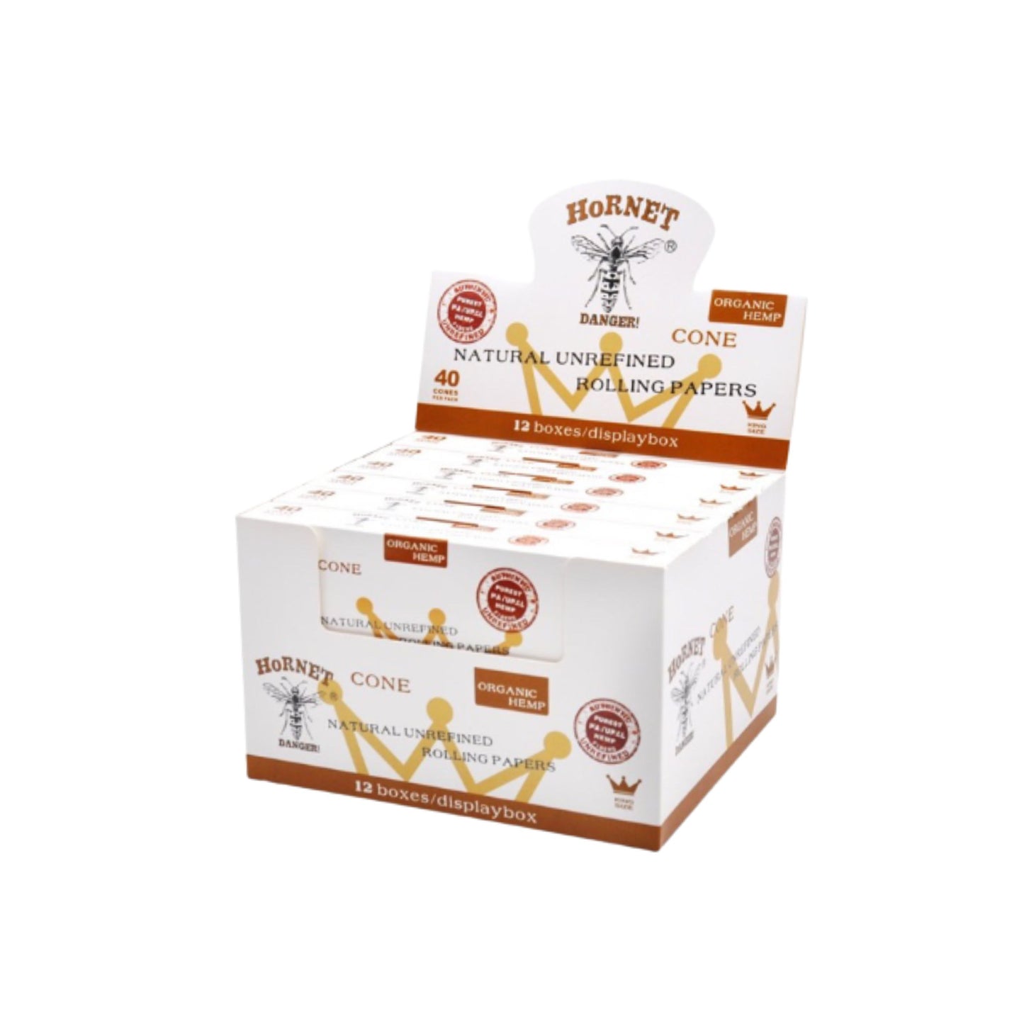 ROLLING PAPER | HORNET WHITE KINGSIZE ORGANIC HEMP PRE - ROLLED CONES