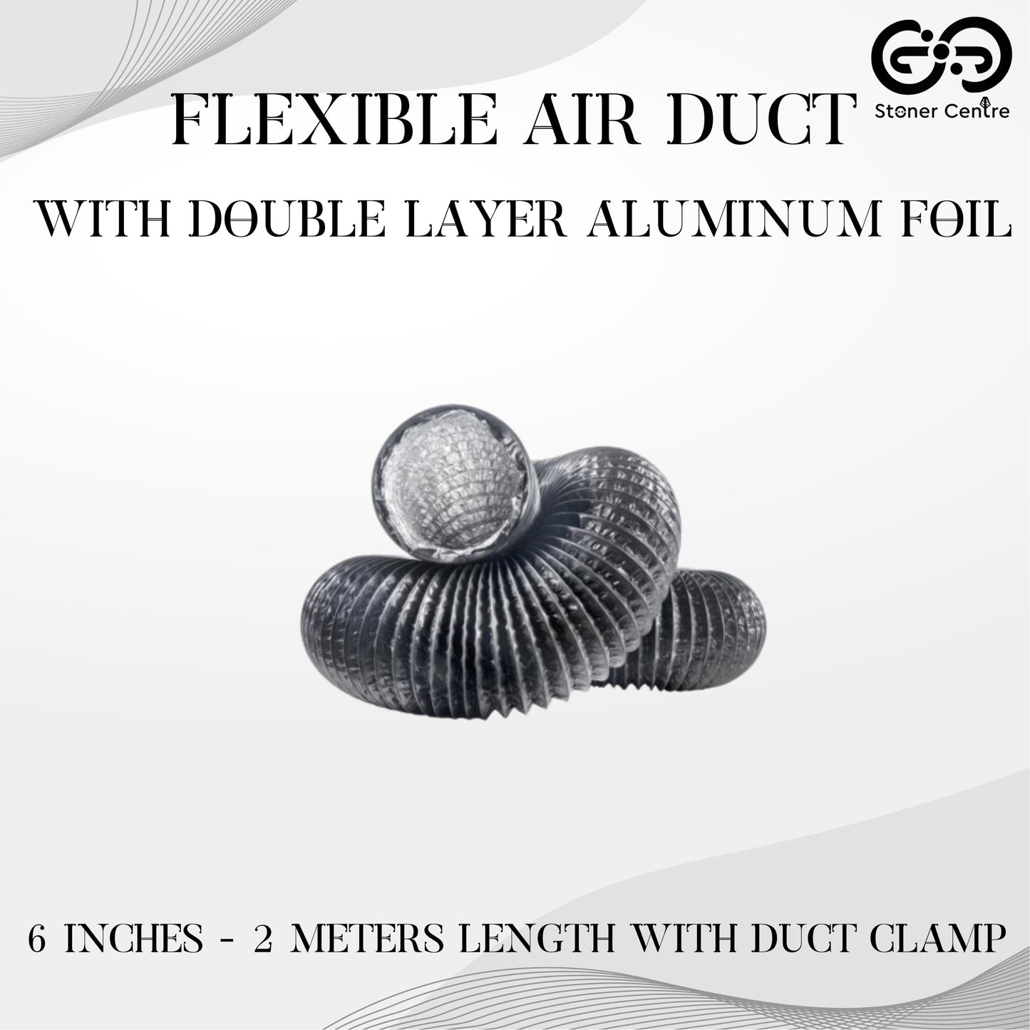 GROWING TOOLS | FLEXIBLE AIR DUCT WITH DOUBLE LAYER ALUMINIUM FOIL