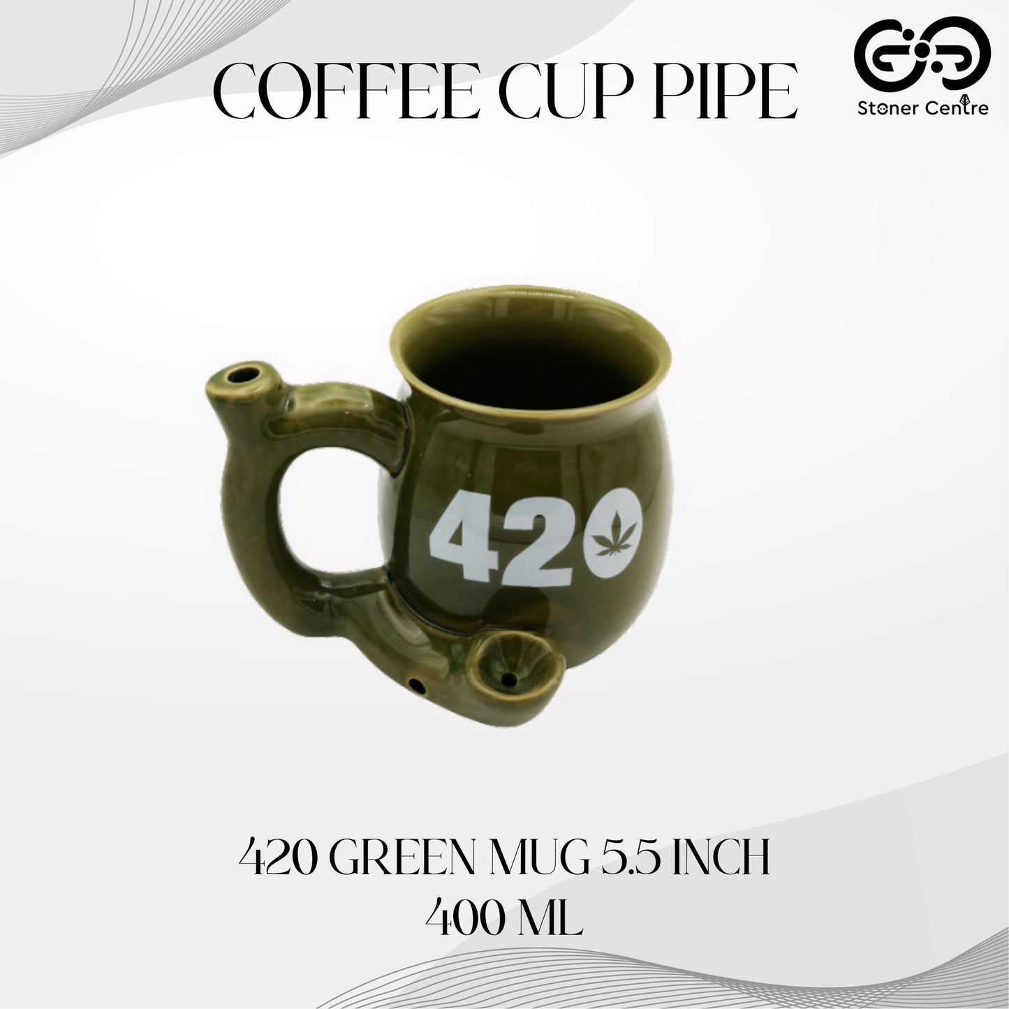 PIPE | COFFEE CUP PIPE 420 GREEN MUG 5.5INCH - 400ML