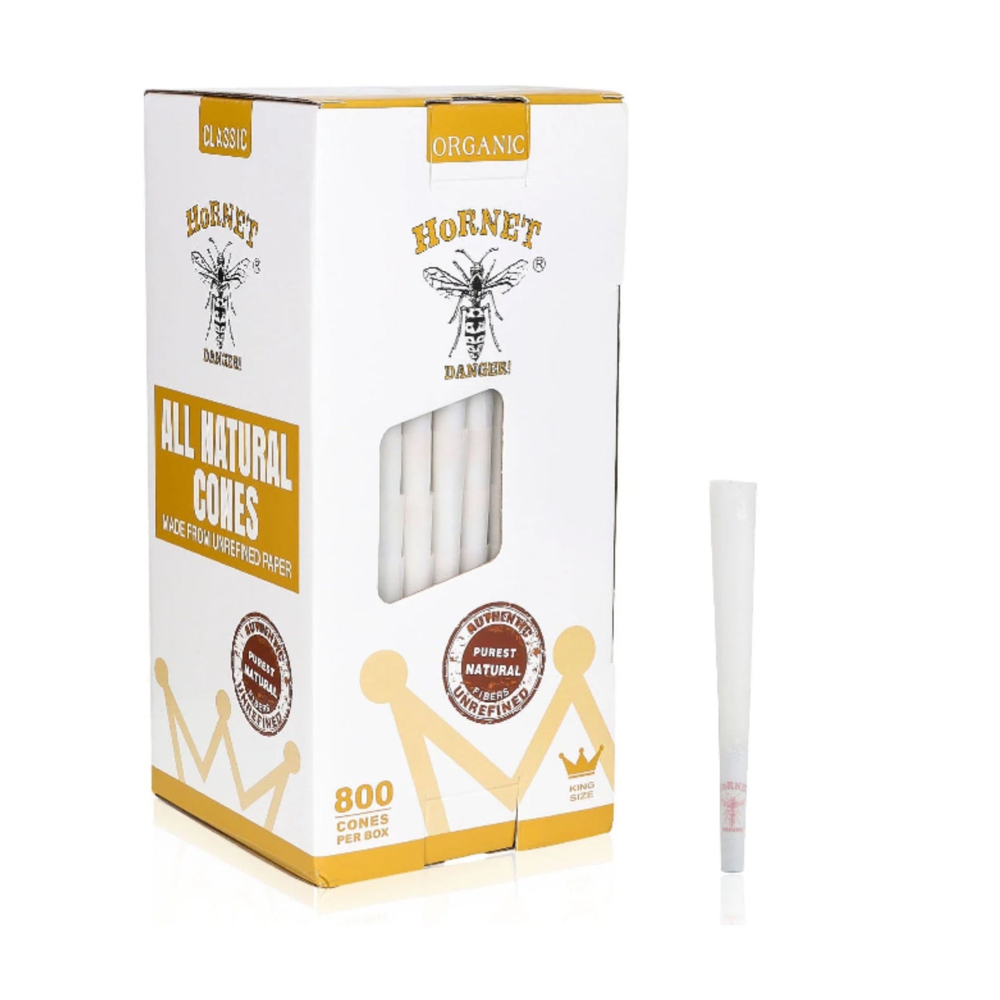 ROLLING PAPER | HORNET KINGSIZE WHITE PRE - ROLLED CONES TOWER