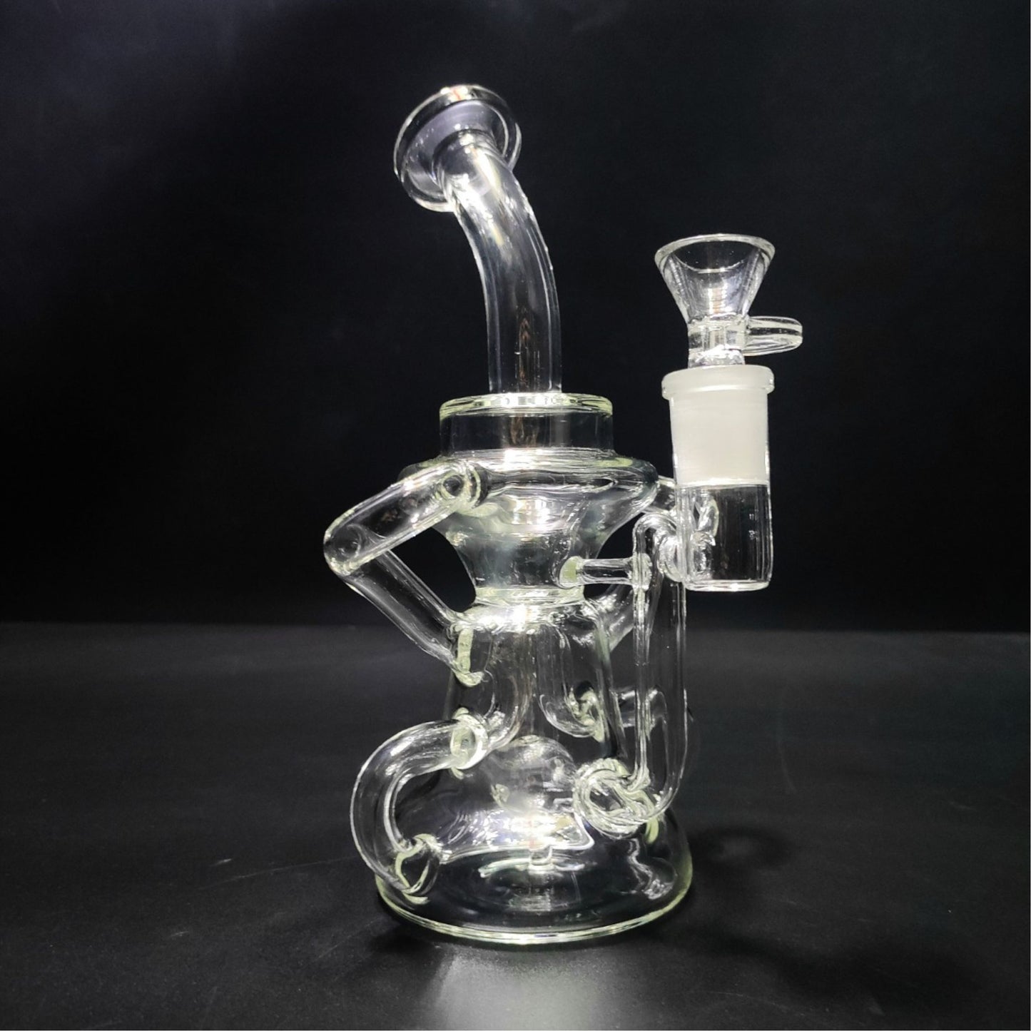 Glass Bong | DOUBLE RECYCLER DISPERSER BUBBLER OIL RIG 8.5 INCH