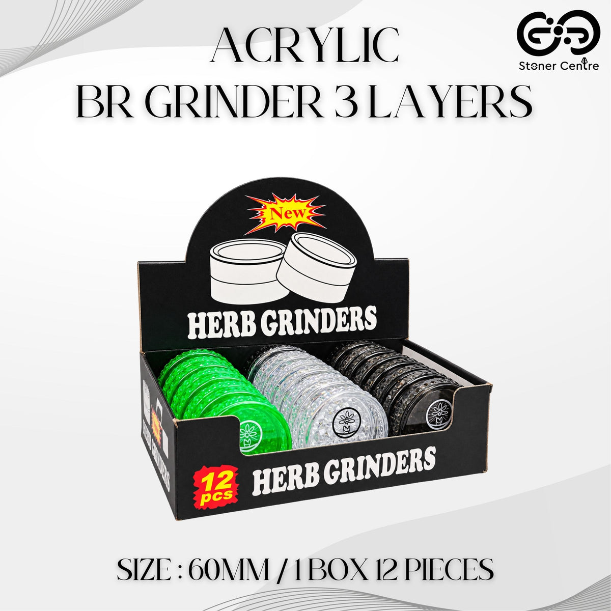 GRINDER | BR ACRYLIC GRINDER 3 LAYERS 60 MM
