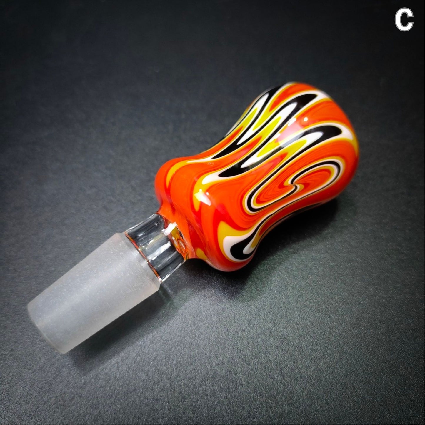 GLASS BOWL | PSYCHEDELIC BARBERSHOP LIGHT BOWL 14 MM