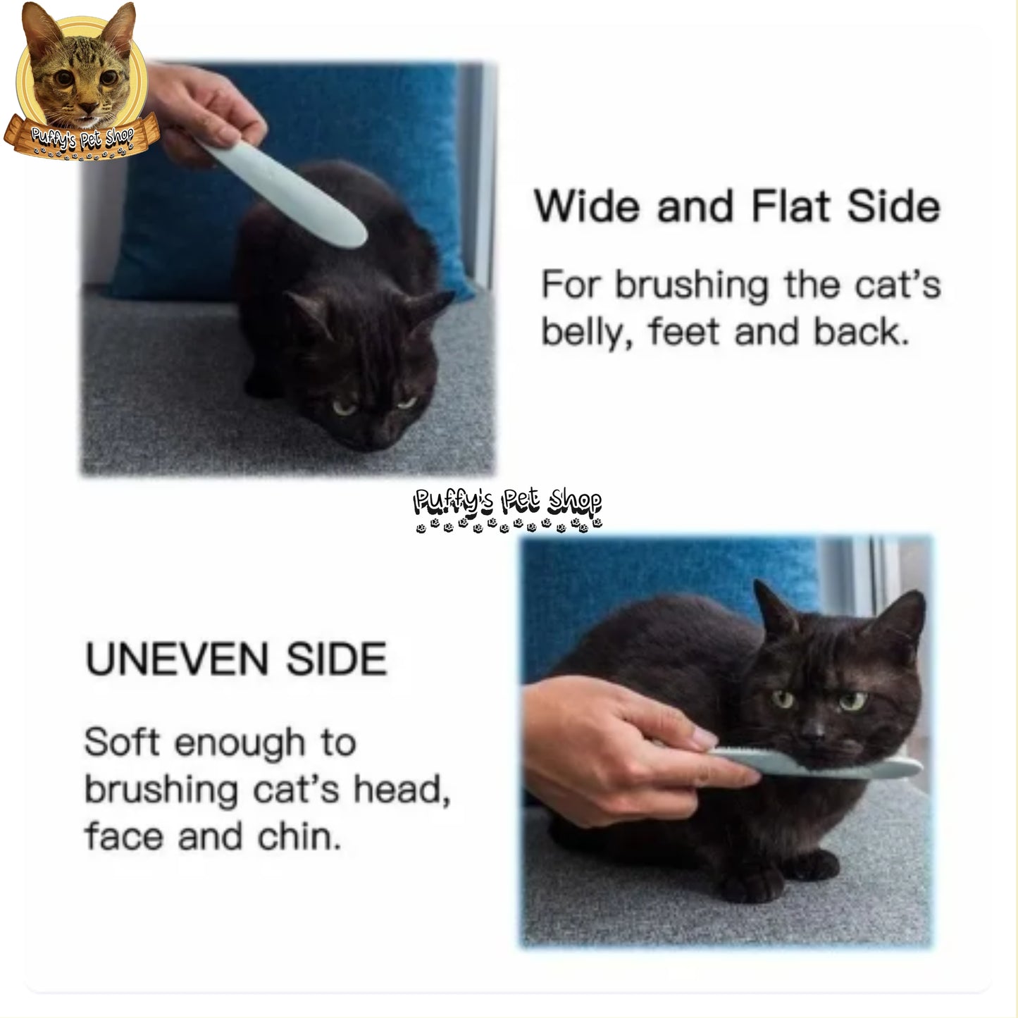 Puffy's Pet Shop | Cat Tongue Groomer แปรงขนแมวจำลองผิวสัมผัสลิ้นแมว สำหรับหวี ขจัดขน และนวดผ่อนคลาย  ขนาด  21 × 3.6 ซม.